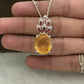 Natural Citrine For Woman-November Birthstone-Bridesmaid Citrine Necklace-Handmade Pendant Anniversary Gift For Wife-349