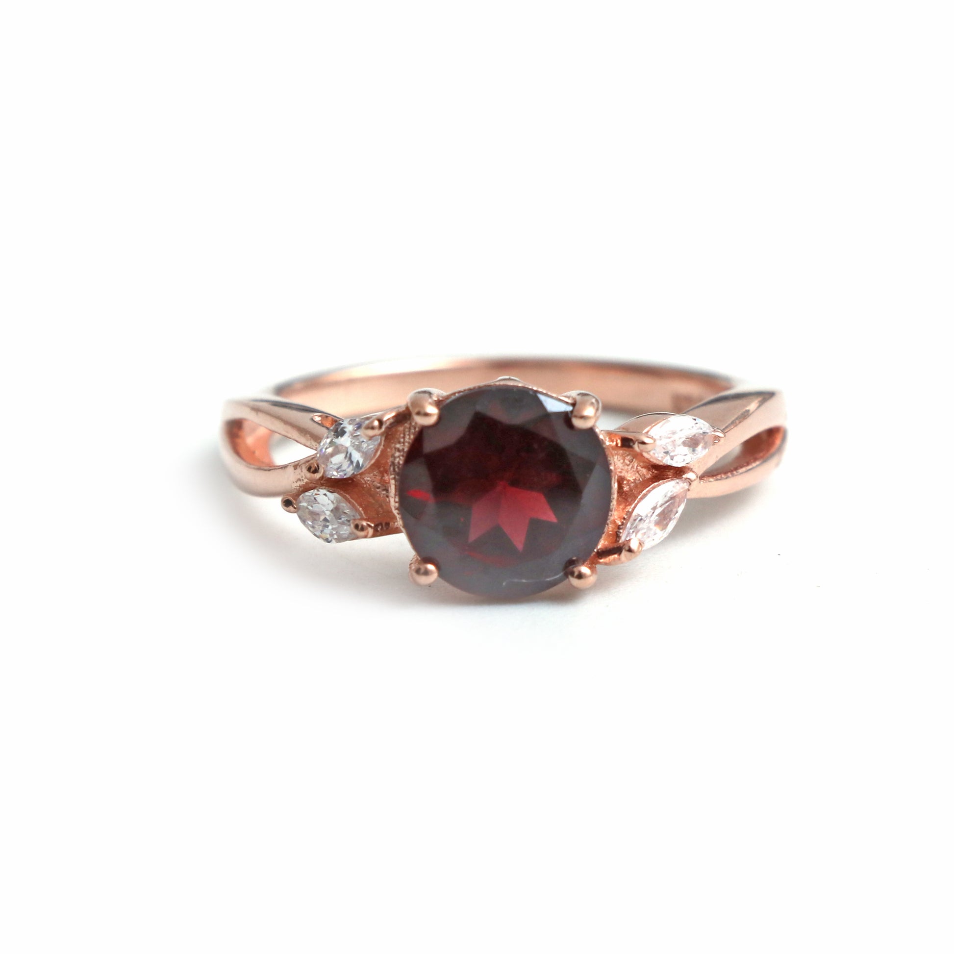 Dainty Garnet Promise Ring-Natural Garnet Delicate Ring-631 PILWALS