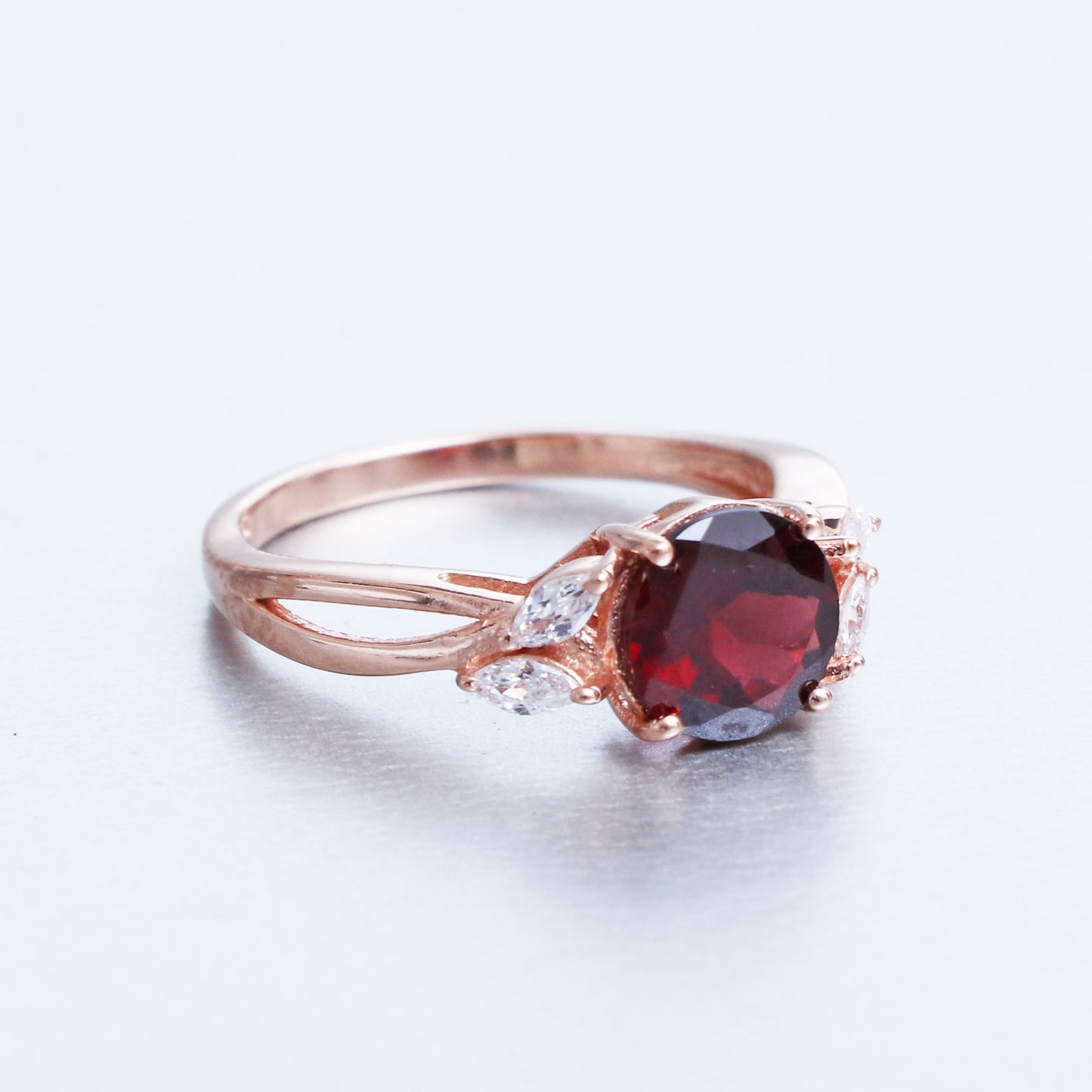 Dainty Garnet Promise Ring-Natural Garnet Delicate Ring-631 PILWALS