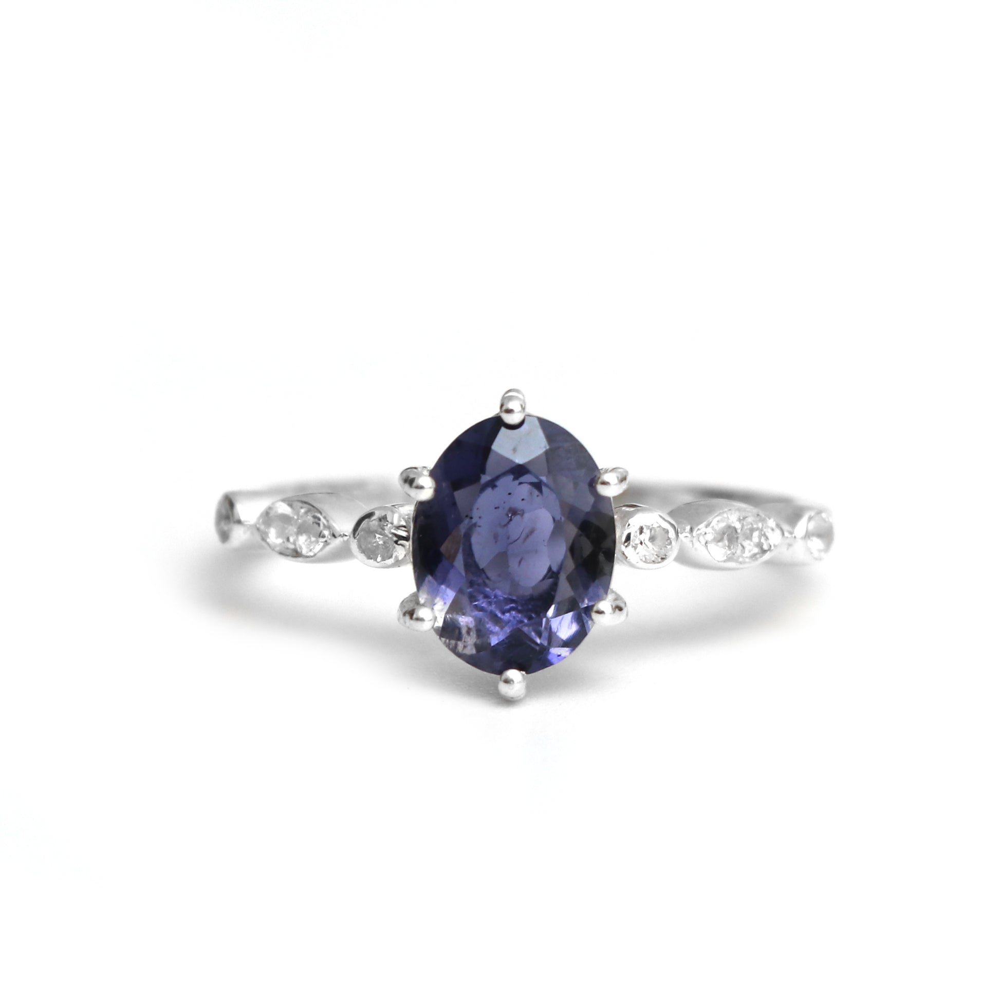 Stunning Iolite Ring, Natural Iolite Oval Designer Ring-730 PILWALS