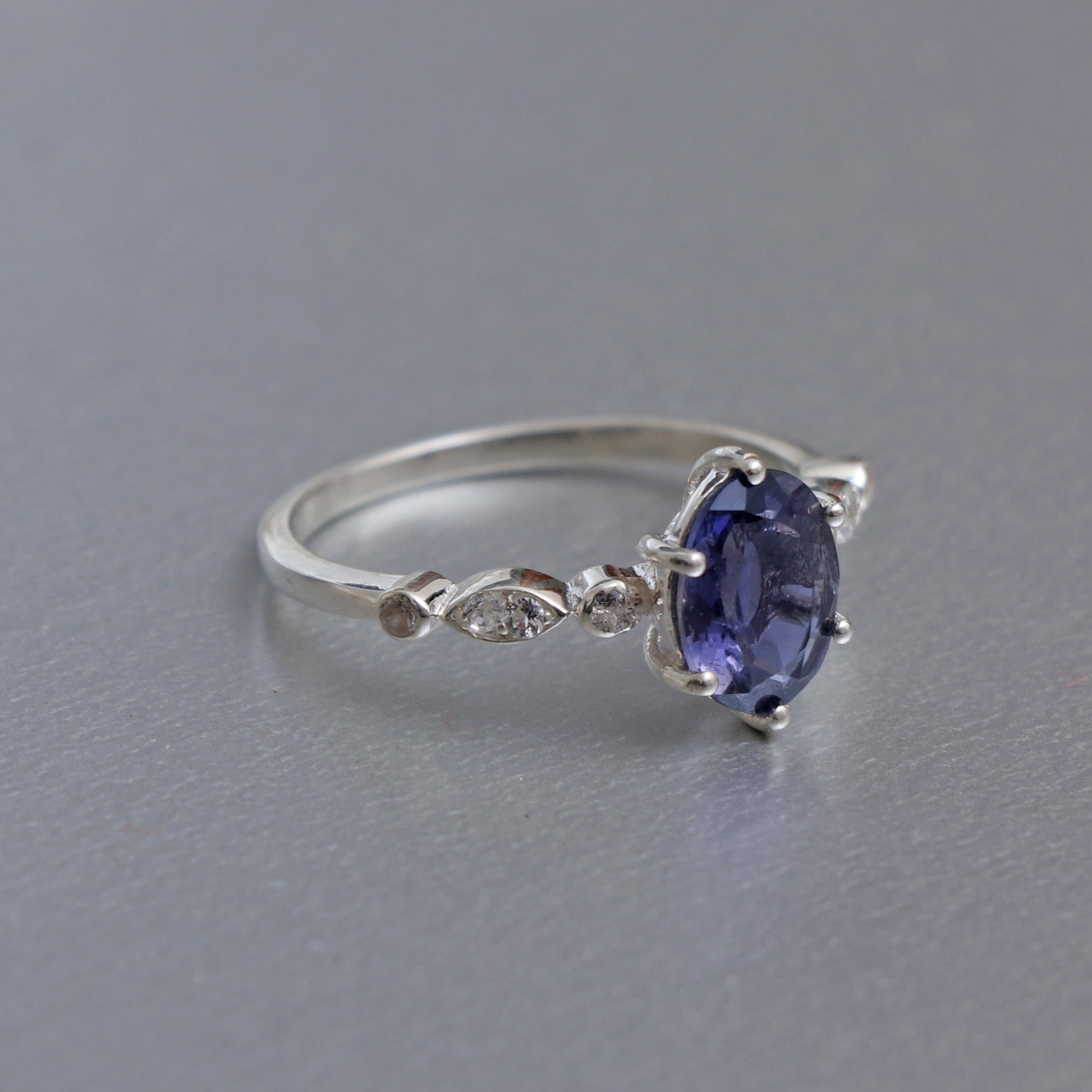 Stunning Iolite Ring, Natural Iolite Oval Designer Ring-730 PILWALS