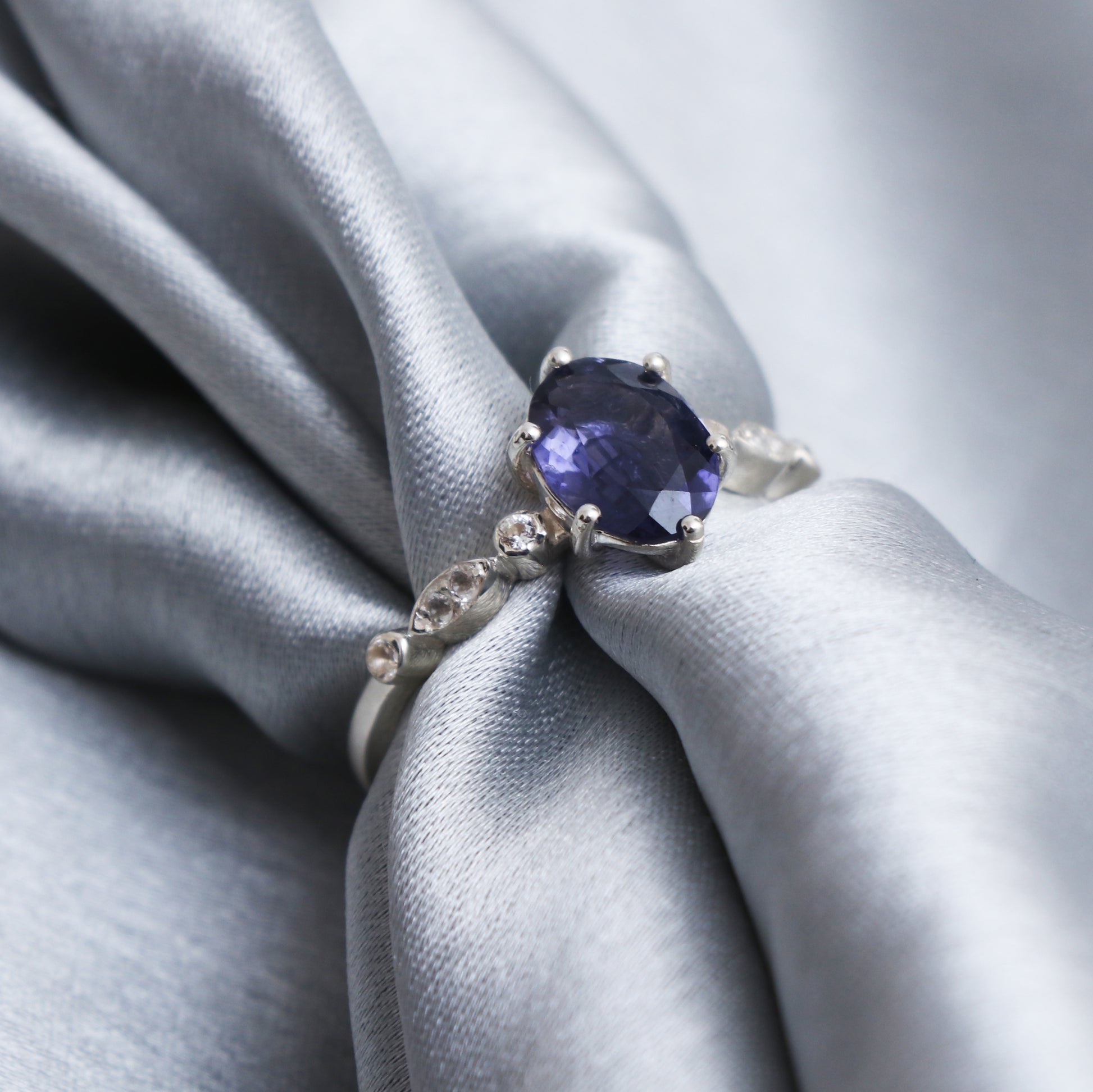 Stunning Iolite Ring, Natural Iolite Oval Designer Ring-730 PILWALS