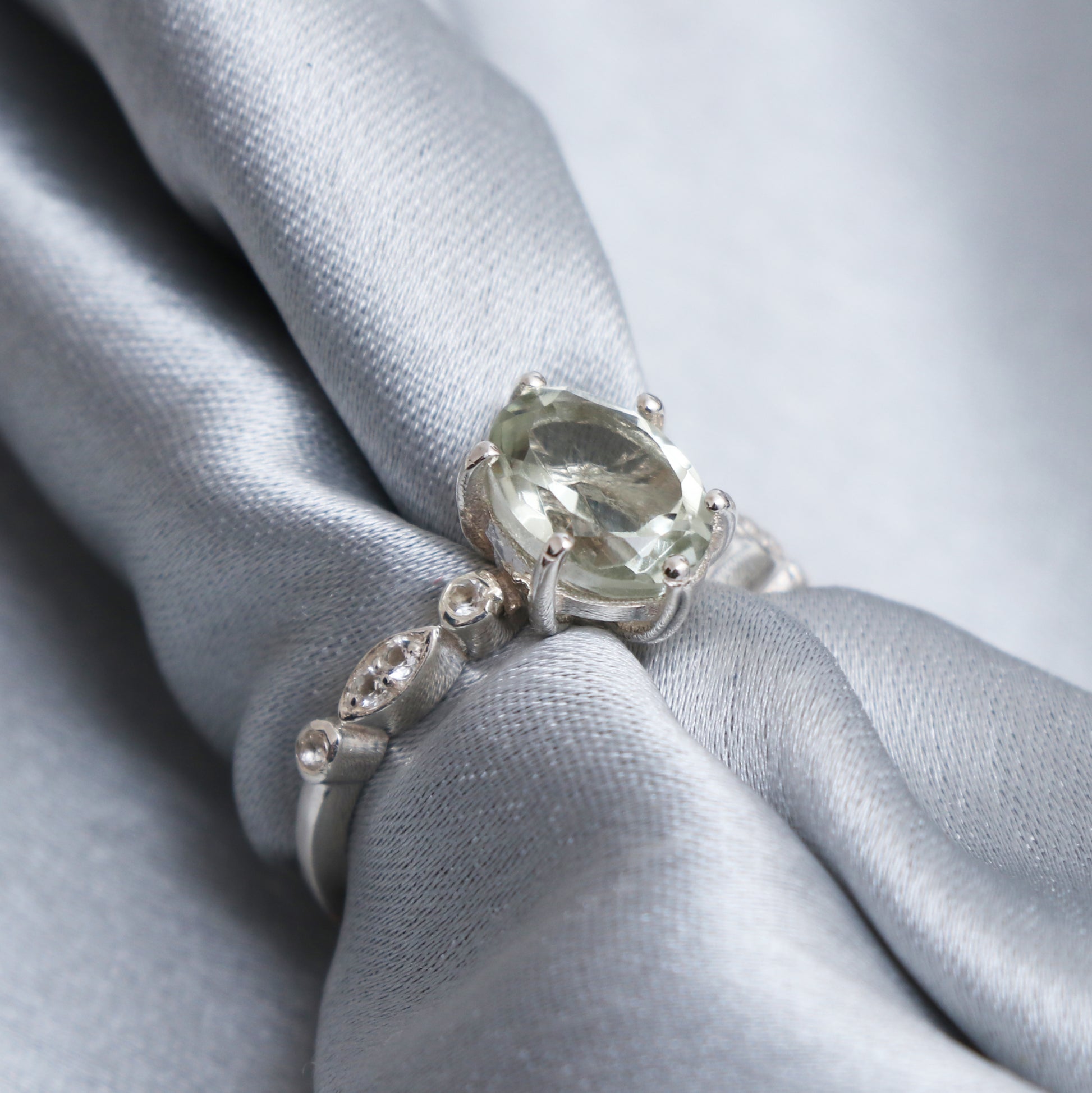 Natural High Quality Green Amethyst Ring, Unique Design Ring-730 PILWALS