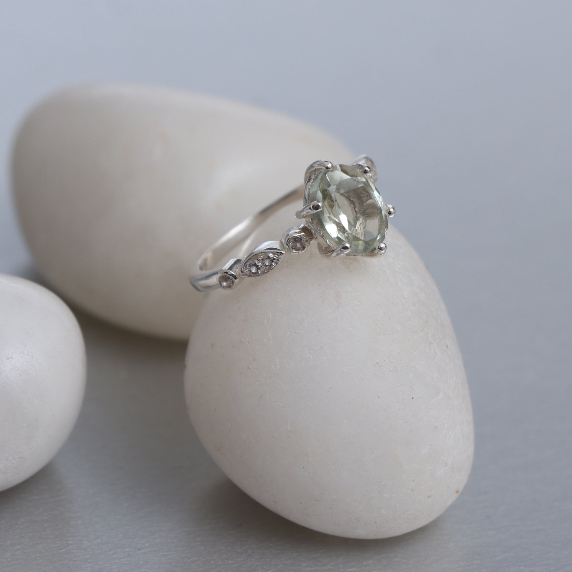 Natural High Quality Green Amethyst Ring, Unique Design Ring-730 PILWALS