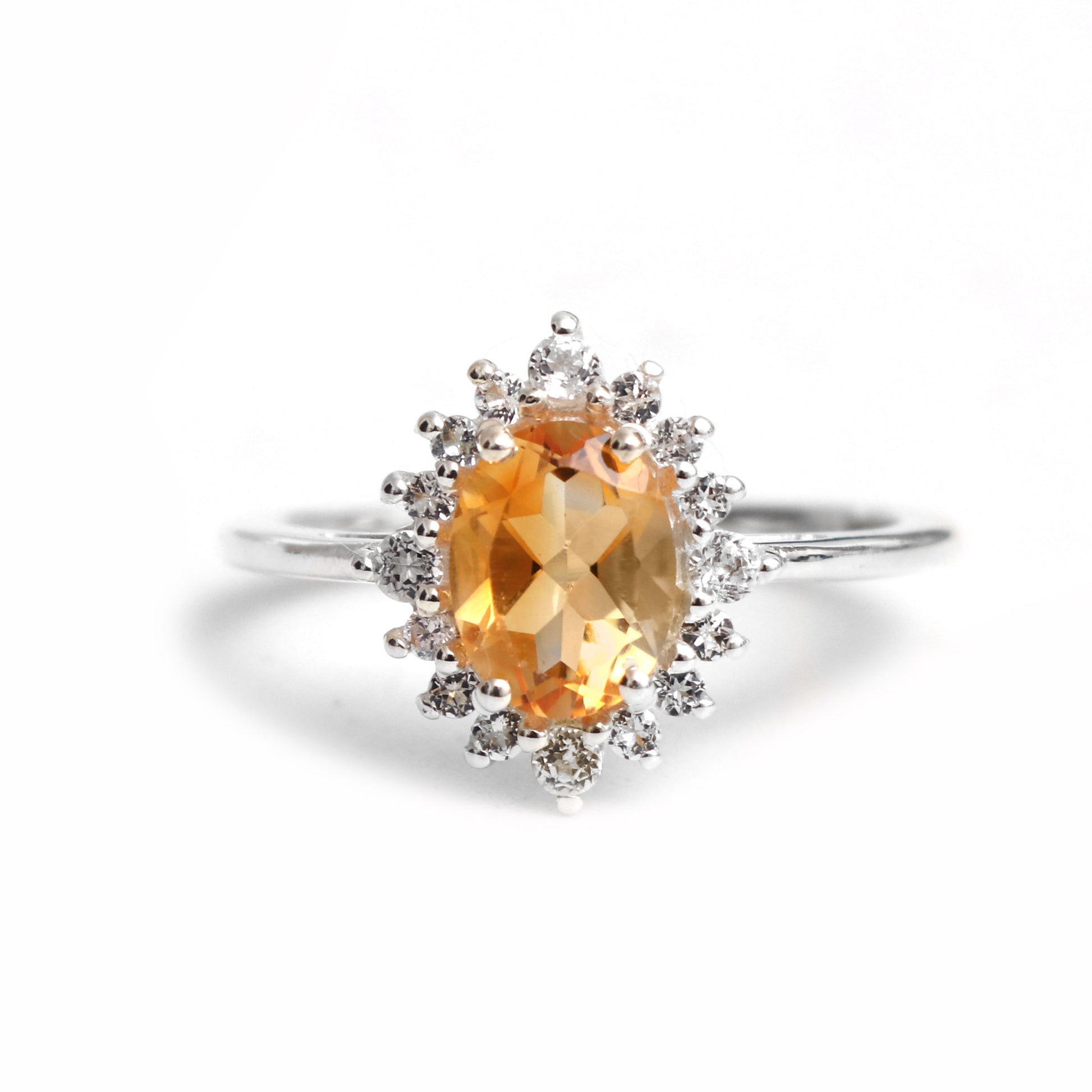 100% Unique Citrine Ring Set-Golden Citrine Promise Ring-739 PILWALS