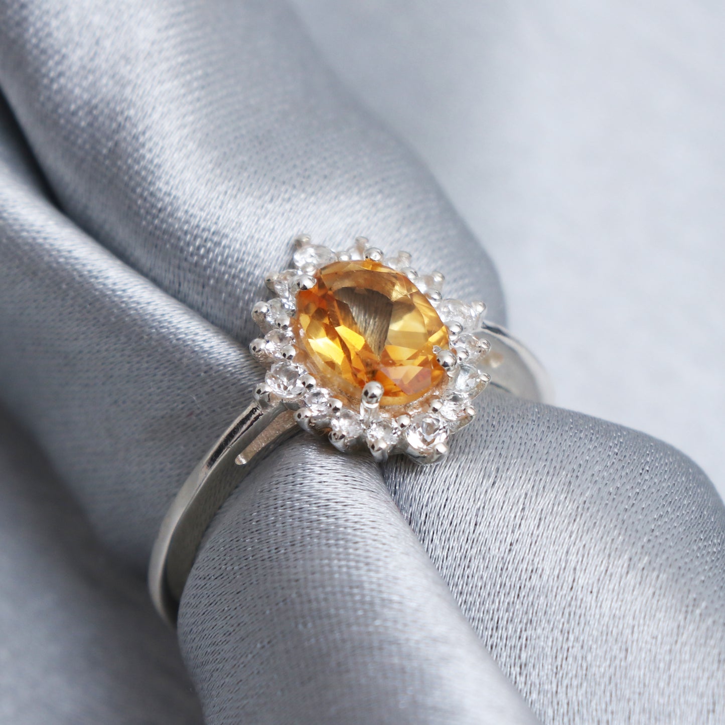 100% Unique Citrine Ring Set-Golden Citrine Promise Ring-739 PILWALS