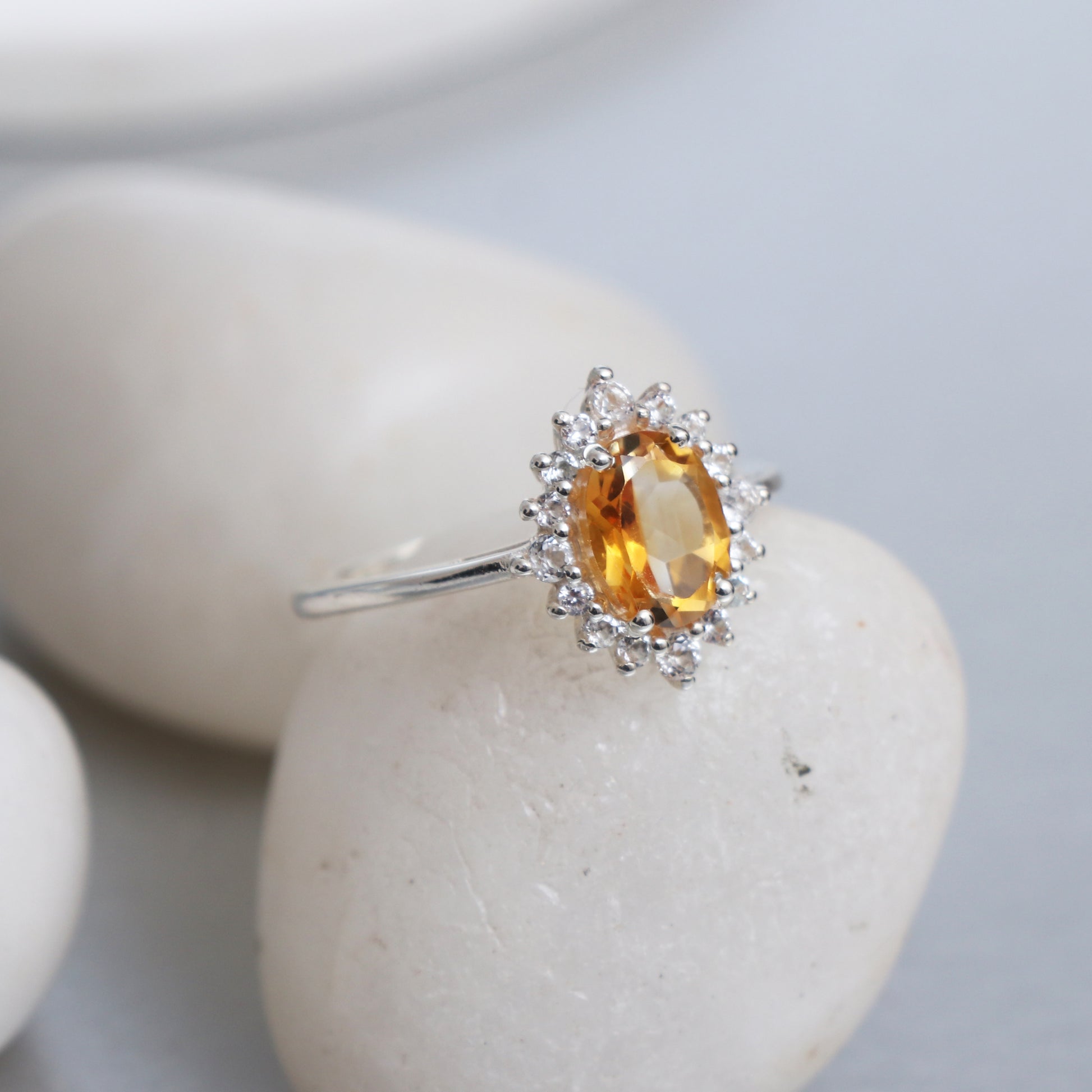 100% Unique Citrine Ring Set-Golden Citrine Promise Ring-739 PILWALS