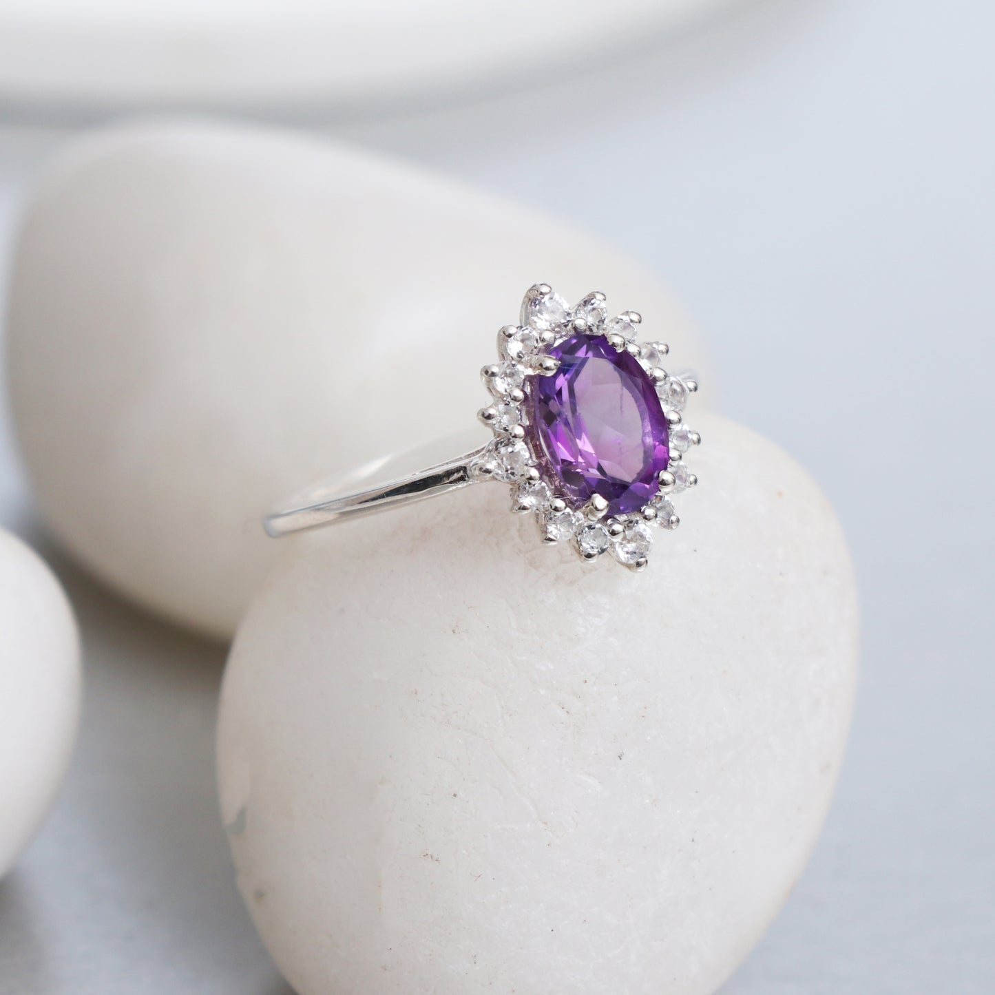 Delicate Lavender Amethyst Ring-Purple Amethyst Engagement Ring-739 PILWALS