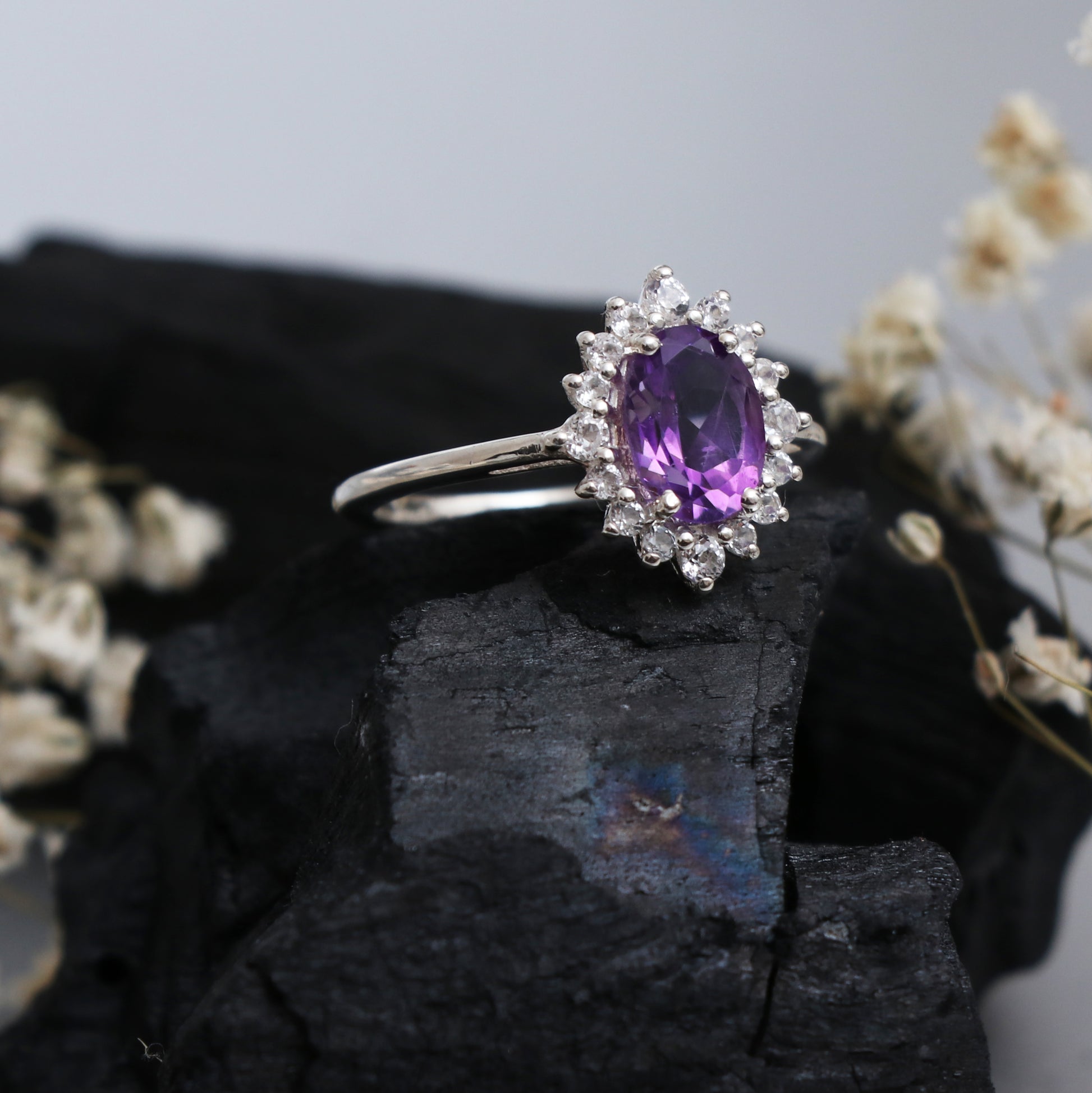 Delicate Lavender Amethyst Ring-Purple Amethyst Engagement Ring-739 PILWALS