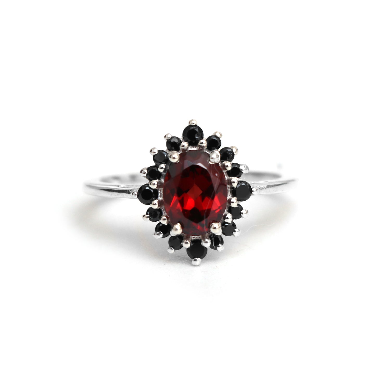 Dainty Garnet Engagement Ring-Genuine Garnet Vintage Ring-739 PILWALS