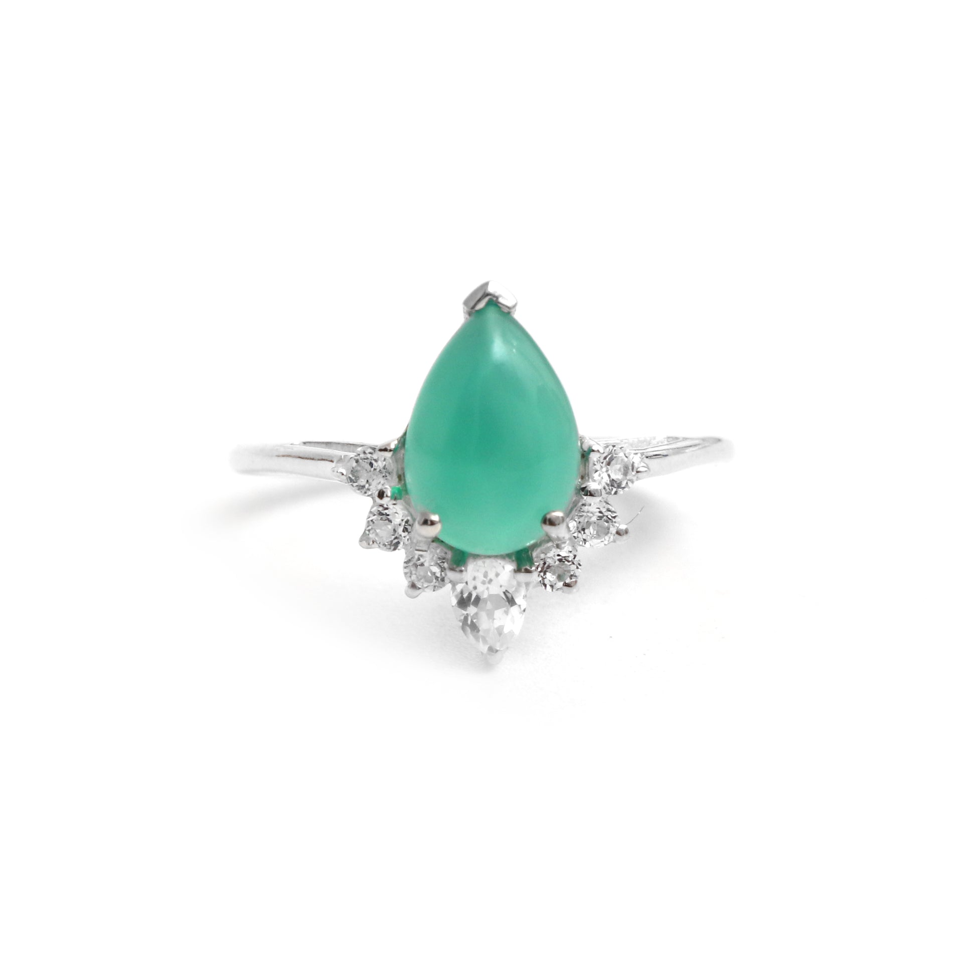 Green onyx ring, Natural Green Onyx Solitaire Ring-707 PILWALS