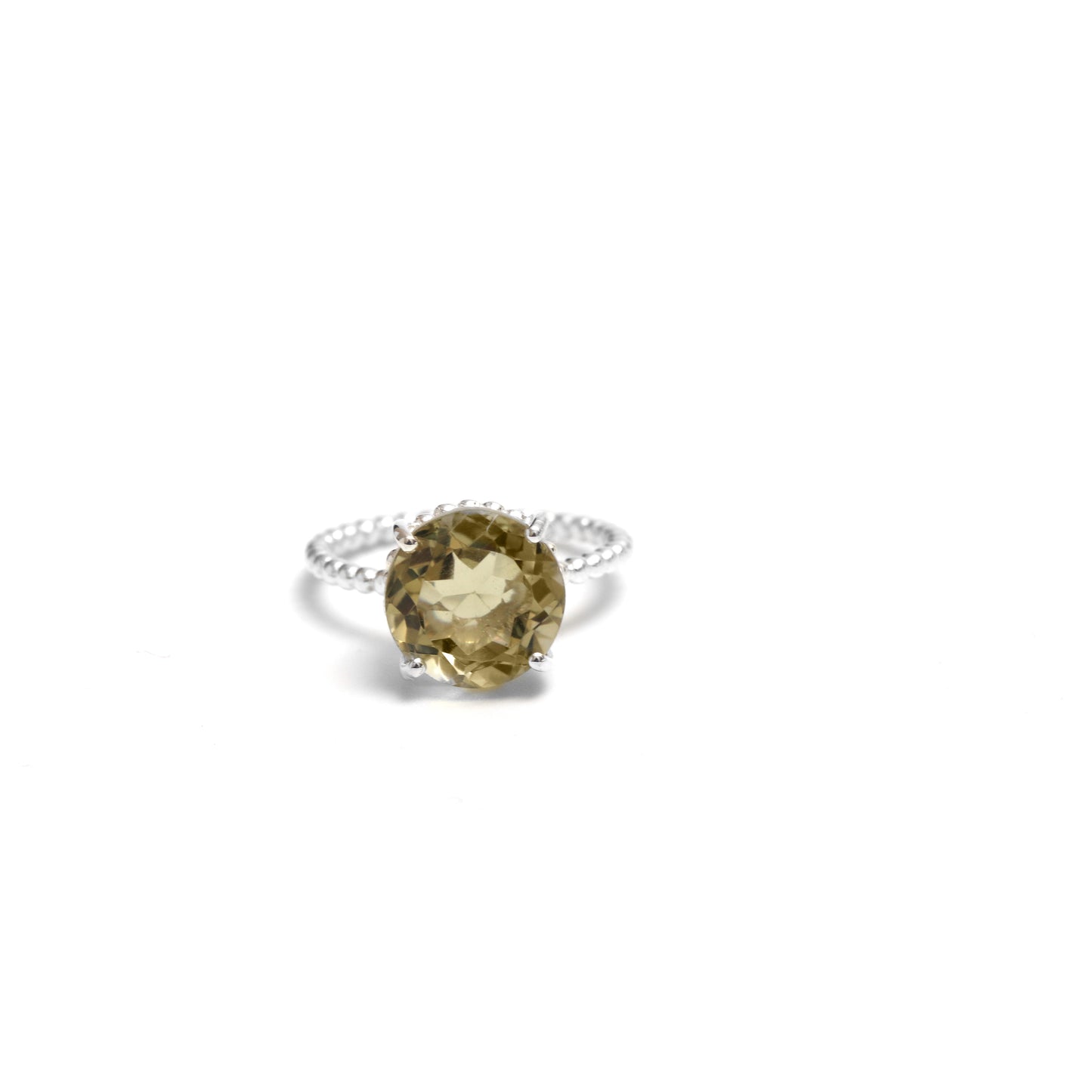 Trendy Lemon Quartz Sterling Silver Ring-1045 PILWALS