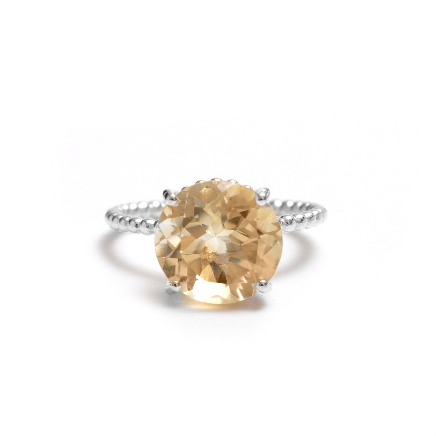 Sterling Silver Golden Citrine Ring-Natural Citrine Gemstone Ring-1045 PILWALS