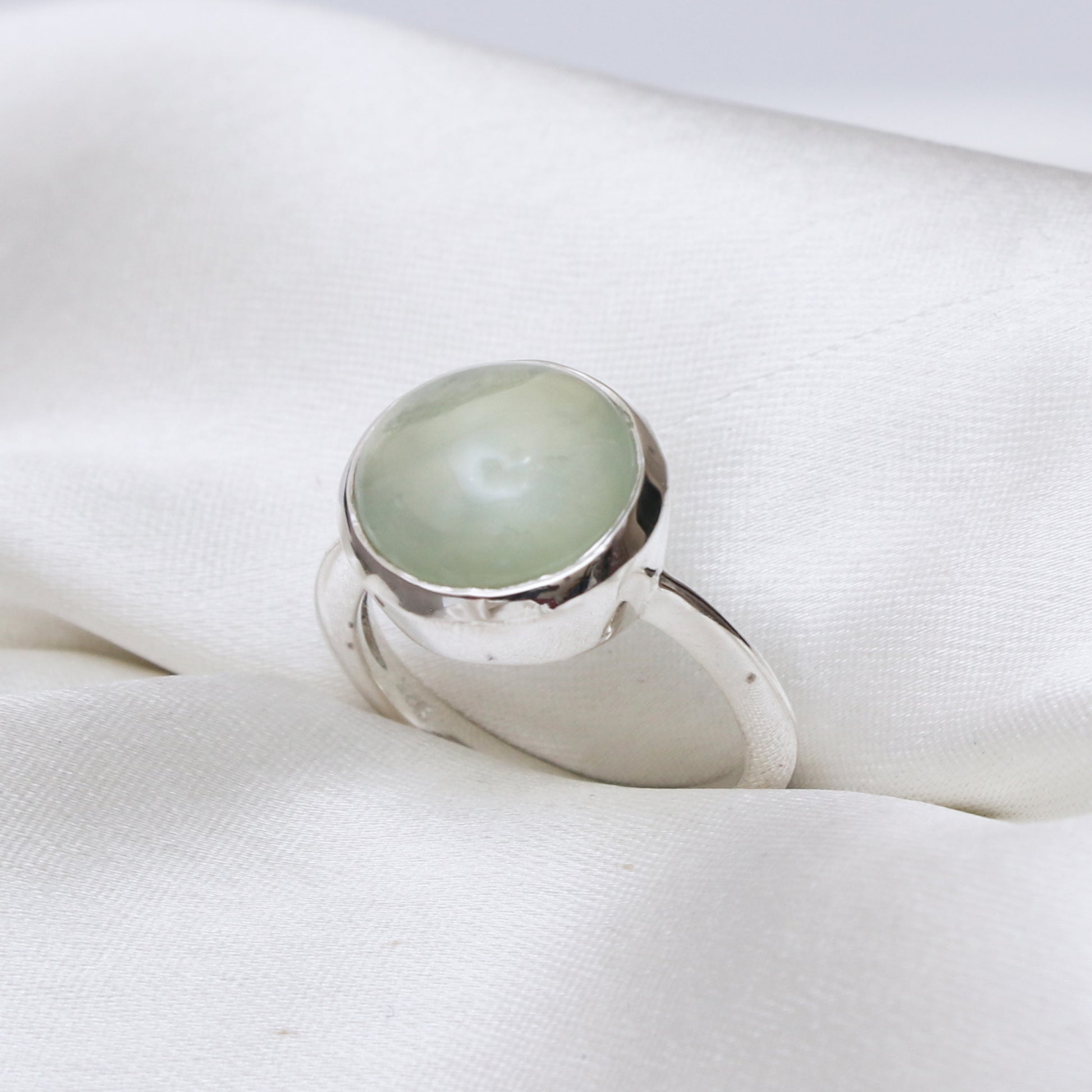 Natural Prehnite Gemstone Ring-Prehnite Birthstone Ring-738 PILWALS