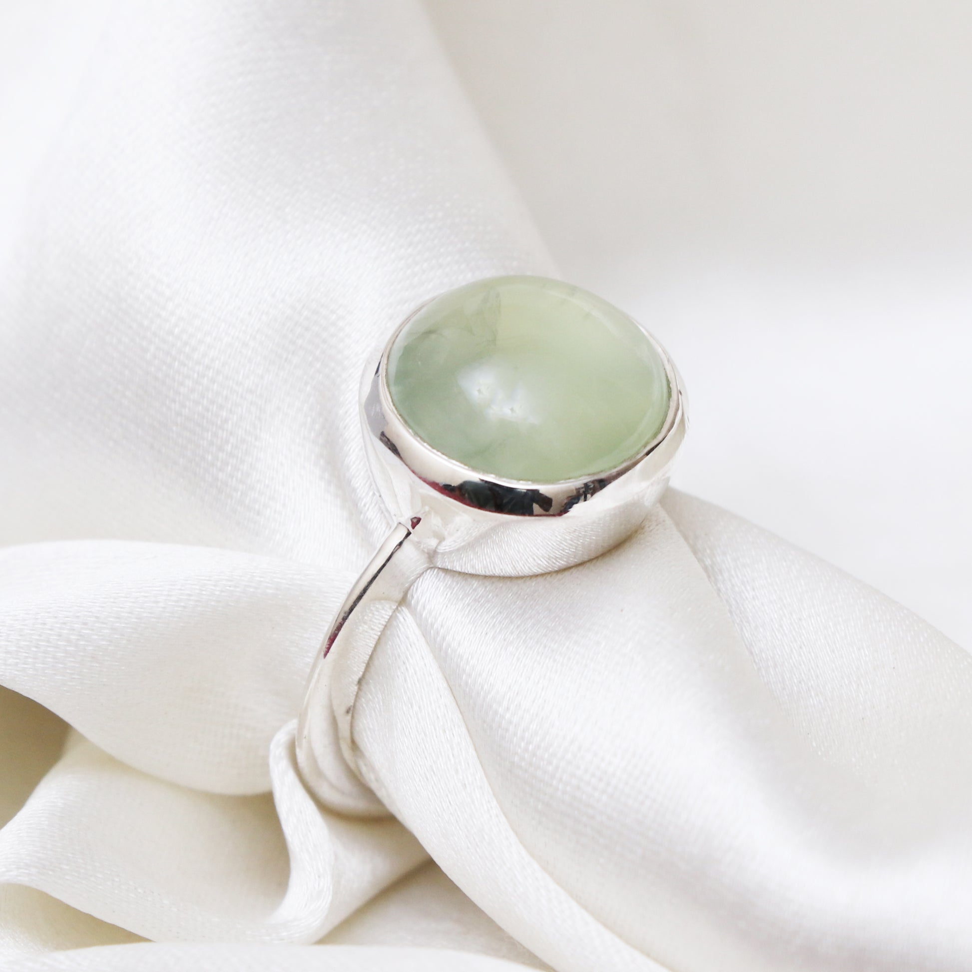 Natural Prehnite Gemstone Ring-Prehnite Birthstone Ring-738 PILWALS