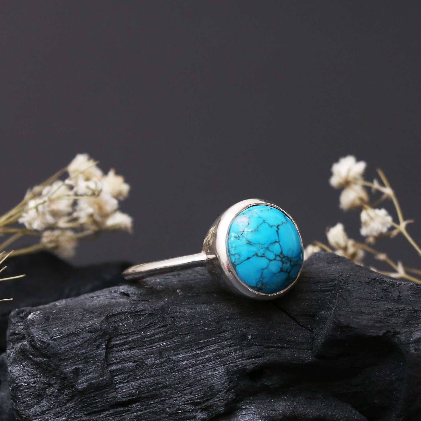 Natural Turquoise Ring, 925 Silver Turquoise Ring-738 PILWALS