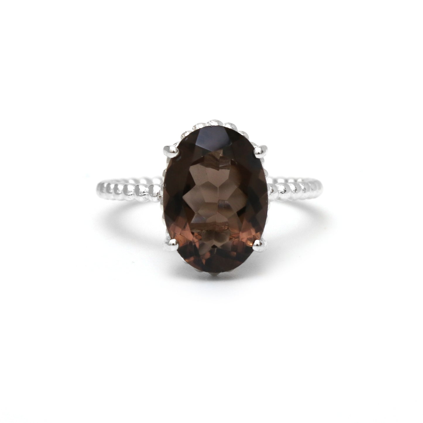 Natural Smoky Quartz Ring-Handmade Silver Ring-732 PILWALS