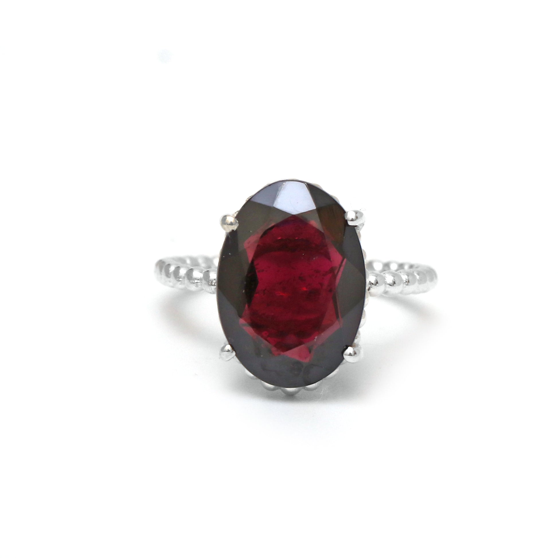 Red Garnet Engagement Ring-Oval Garnet Ring-732 PILWALS