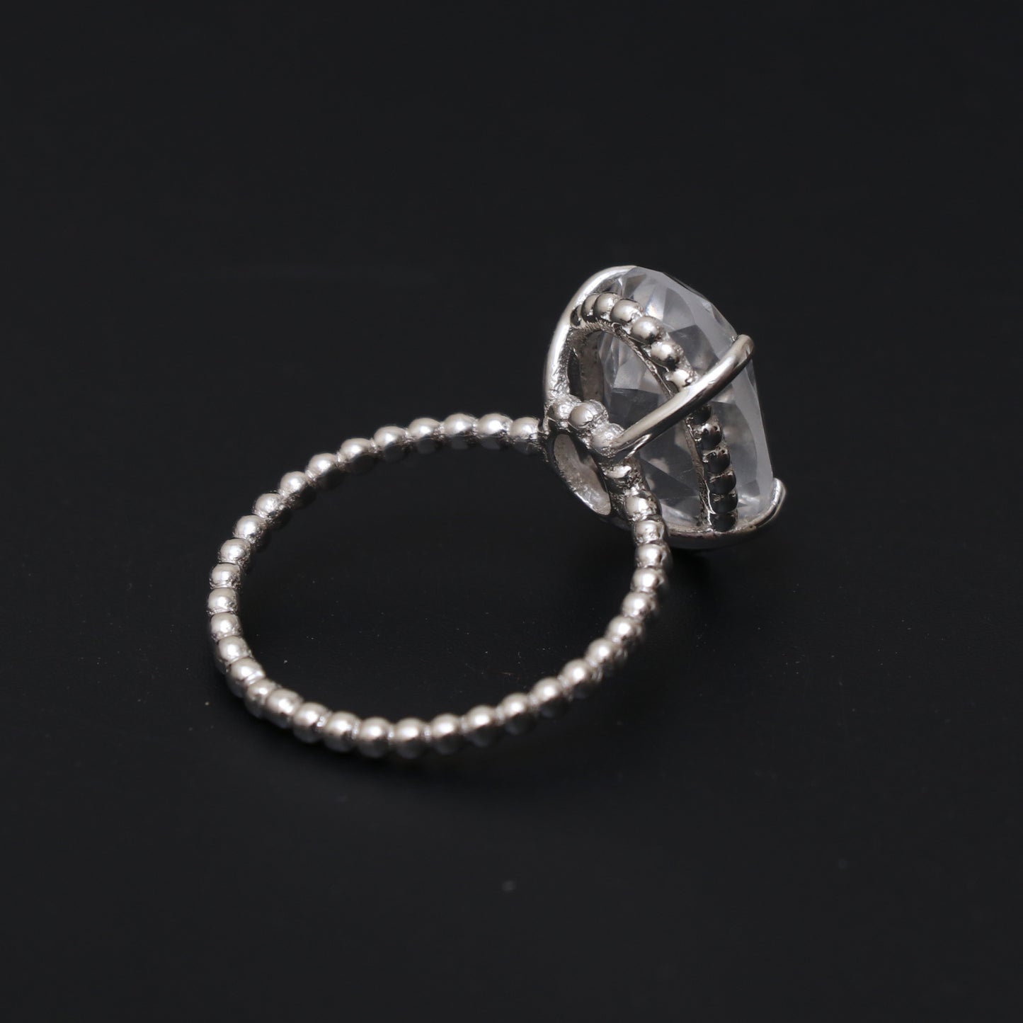 Crystal Quartz Ring-Clear Quartz Gemstone Ring-732 PILWALS