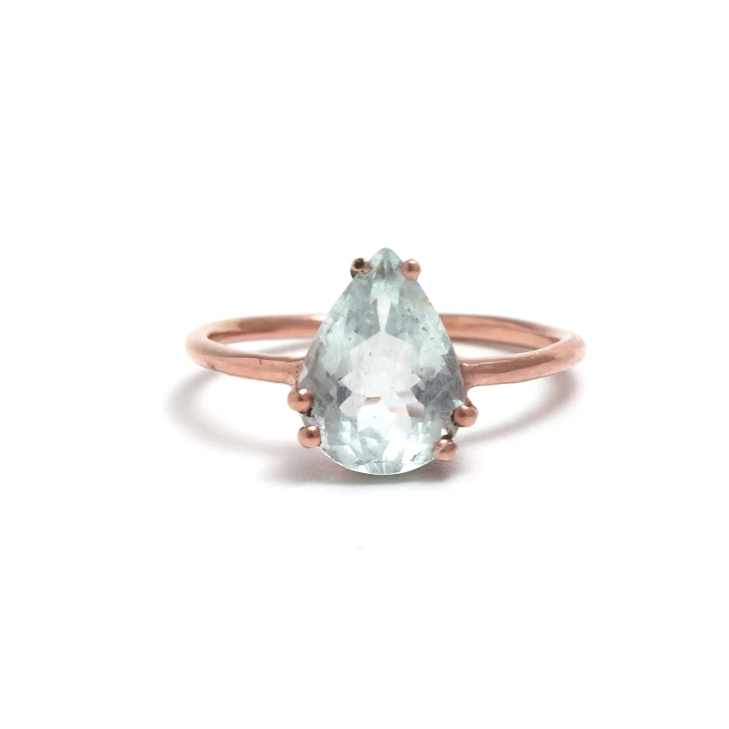 Delicate Aquamarine Engagement Ring, Natural Aquamarine Ring Set-712 PILWALS