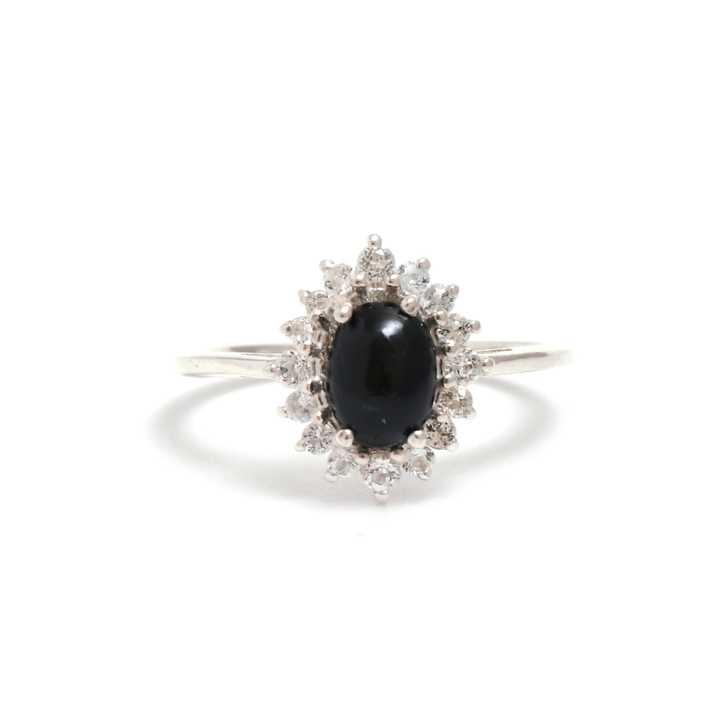 Black Spinel Gemstone Ring, Unique Design Cluster Ring-739 PILWALS