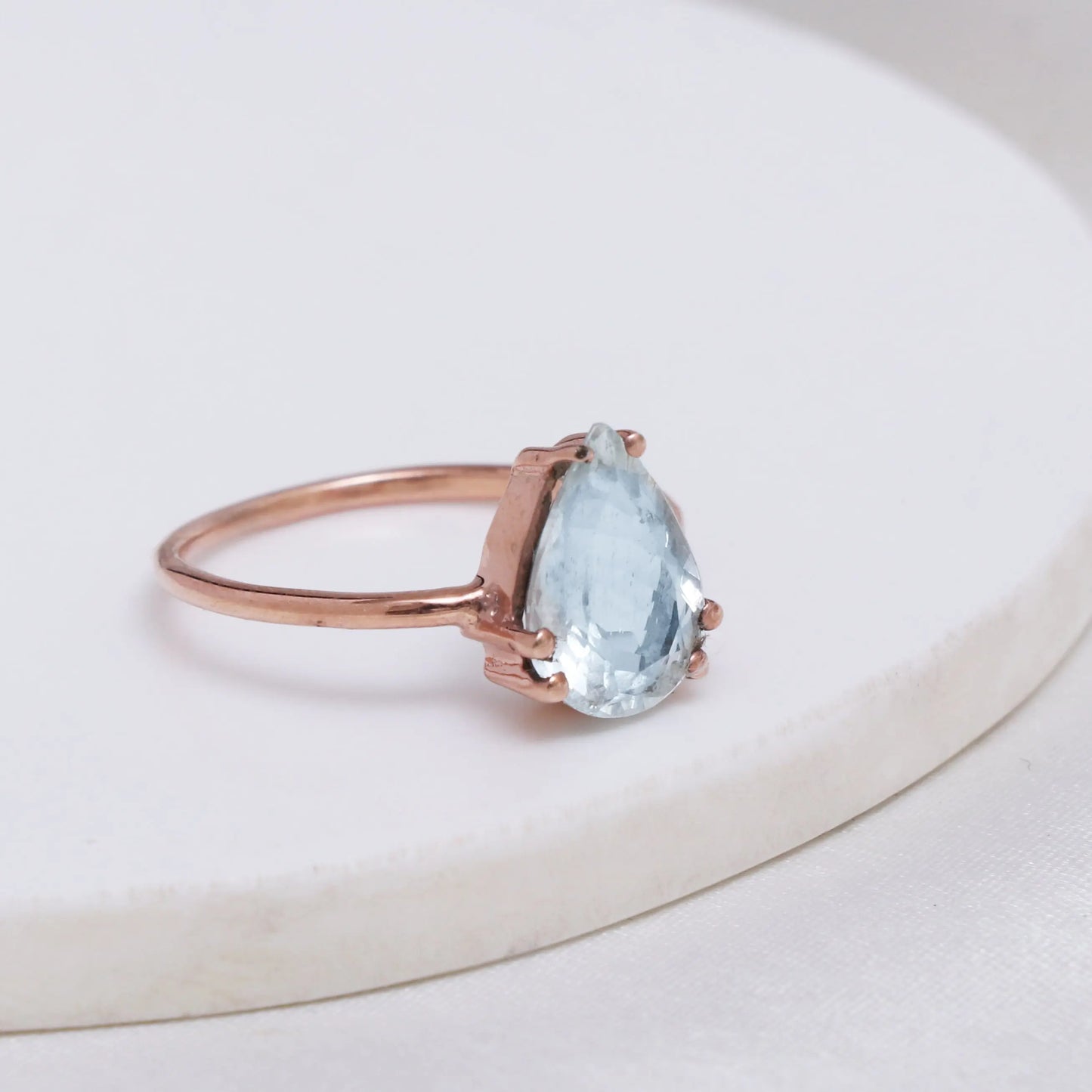 Delicate Aquamarine Engagement Ring, Natural Aquamarine Ring Set-712 PILWALS