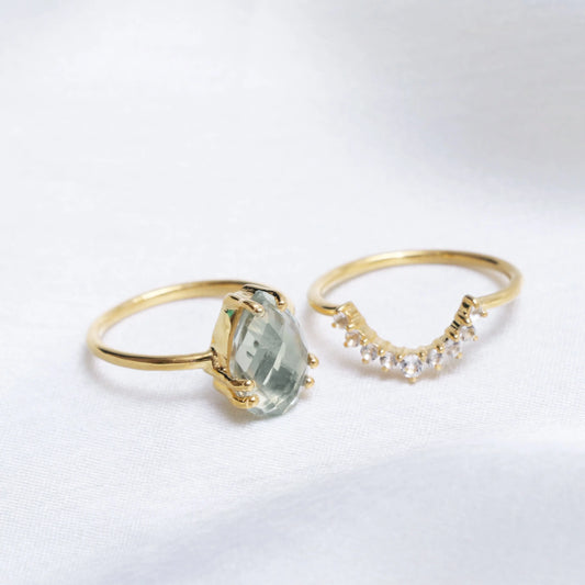 New Arrival Green Amethyst Ring, Amethyst Birthstone Ring-712 PILWALS