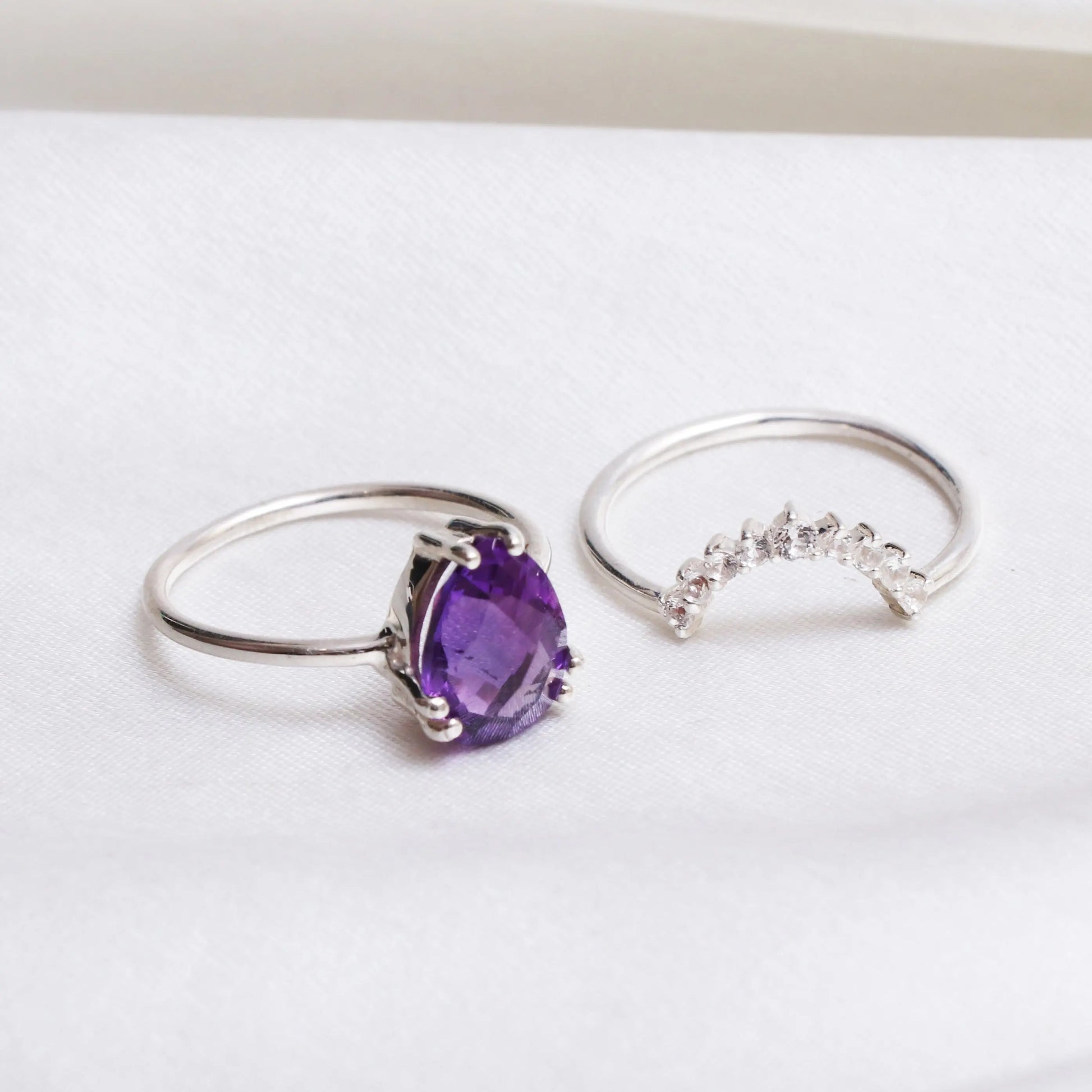 Design Amethyst Solitaire Ring, Amethyst Birthstone Ring-712 PILWALS