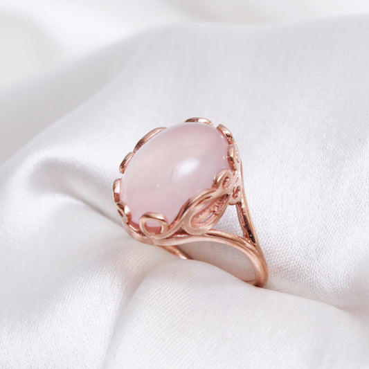 100% Natural Pink Morganite Engagement Ring-Pink Stone Love Ring-736 PILWALS