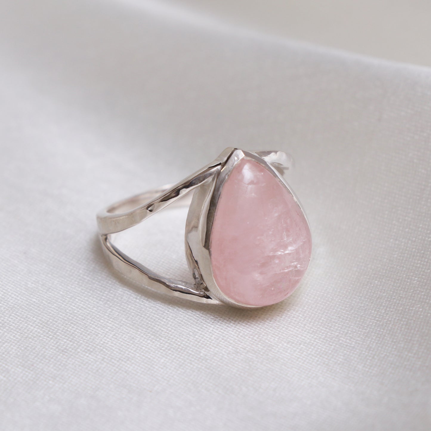 Natural Rose Quartz Ring-925 Sterling Silver Ring-Birthstone Ring-1020 PILWALS