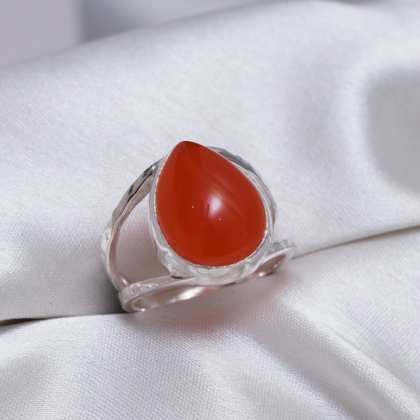 Carnelian Agate Boho Ring-925 Sterling Silver-August Birthstone Ring-1020 PILWALS