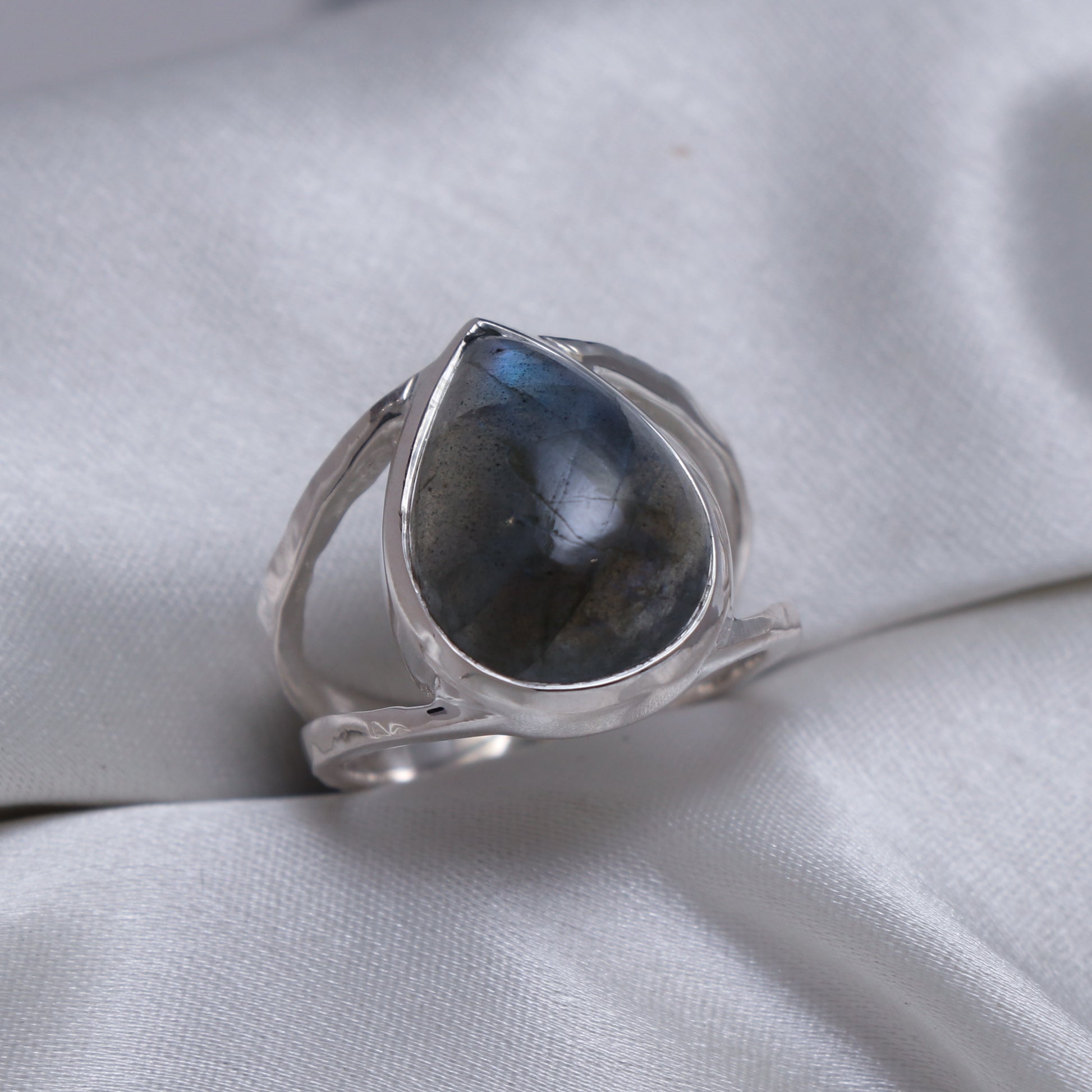 Natural Fire Labradorite Ring 925 Sterling Silver Ring-1020 PILWALS