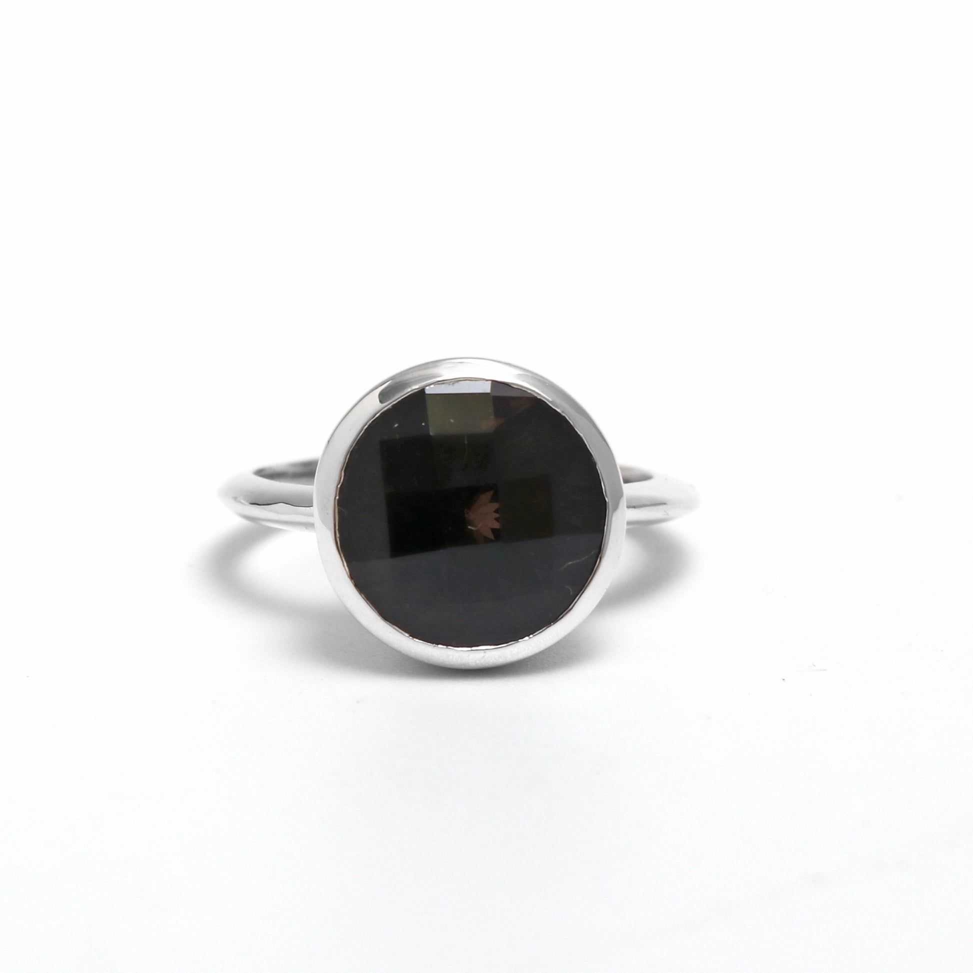 Delicate Smoky Quartz Ring-Sterling Silver Ring-738 PILWALS