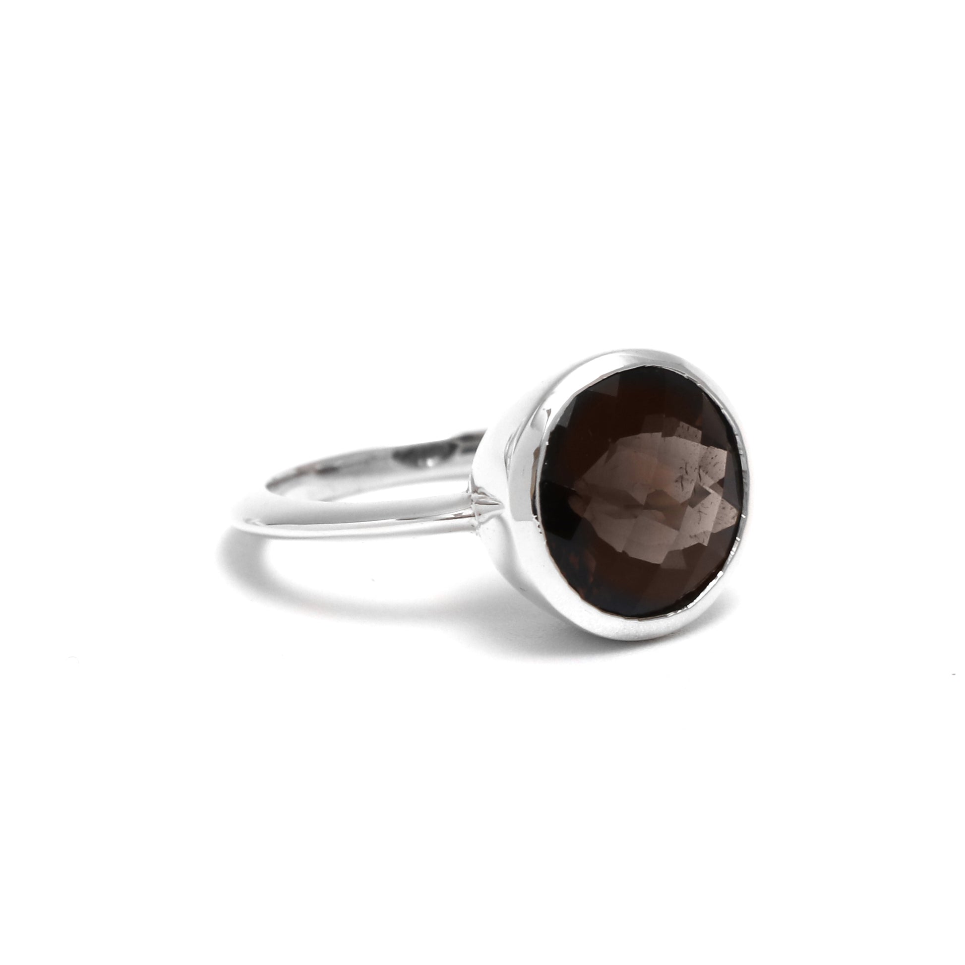 Delicate Smoky Quartz Ring-Sterling Silver Ring-738 PILWALS