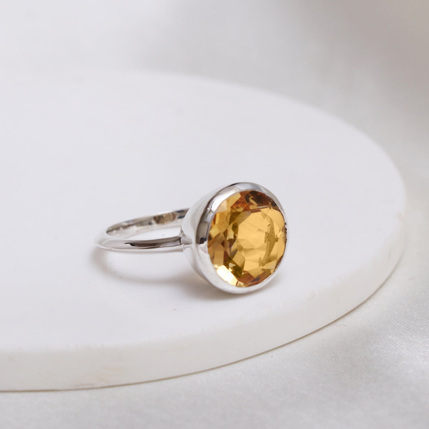 Natural Citrine Ring-November Birthstone Ring-Citrine Cocktail Ring-738 PILWALS