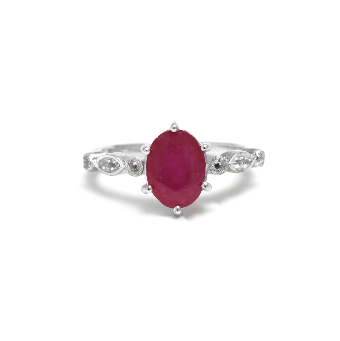 Dainty Ruby Rings for Women, Minimalist Ring, 925 Sterling Silver Ring-730 PILWALS