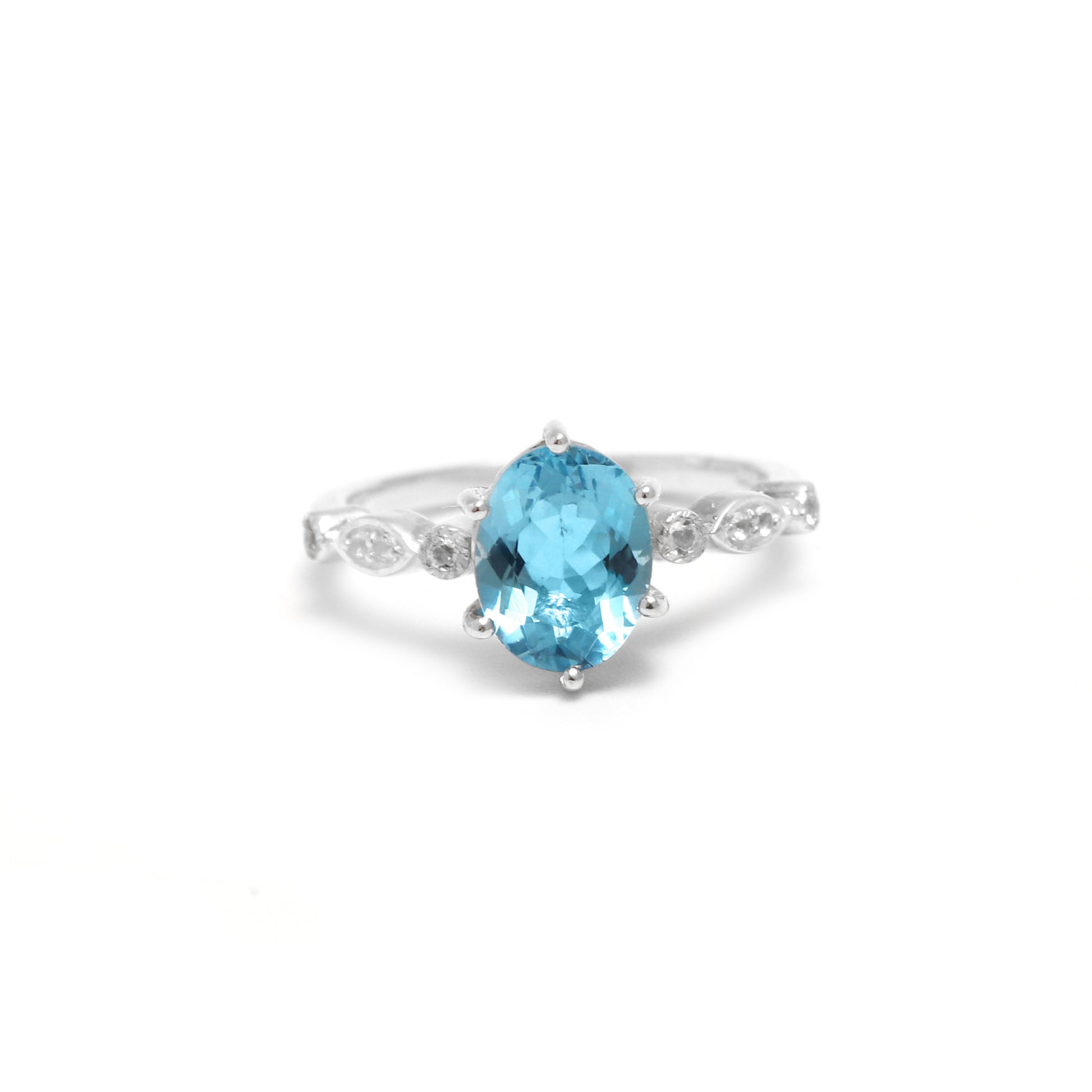 London Blue Topaz Ring for women, Blue Topaz Dainty Ring-730 PILWALS