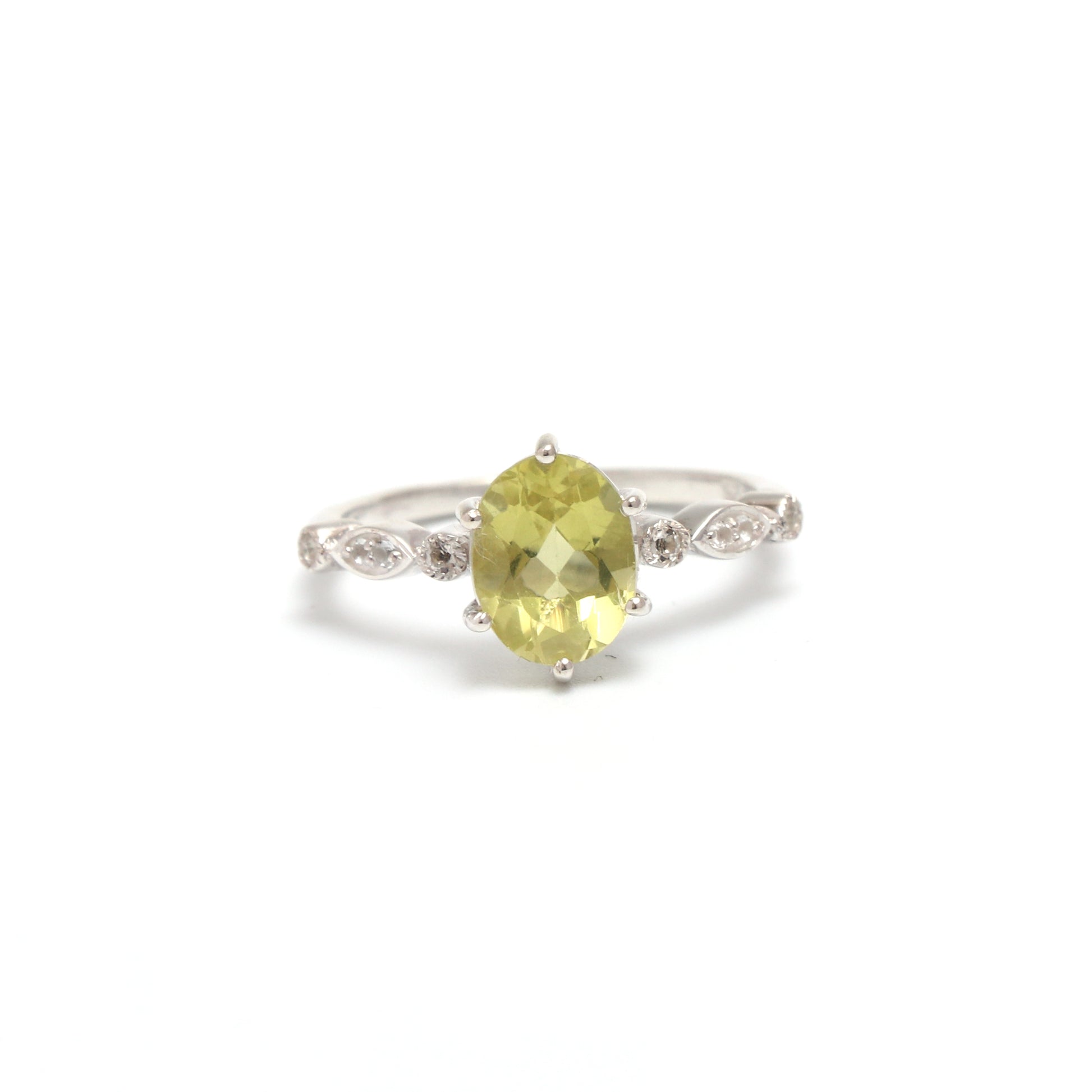 925 Sterling Silver Natural Lemon Quartz Gemstone Ring-730 PILWALS