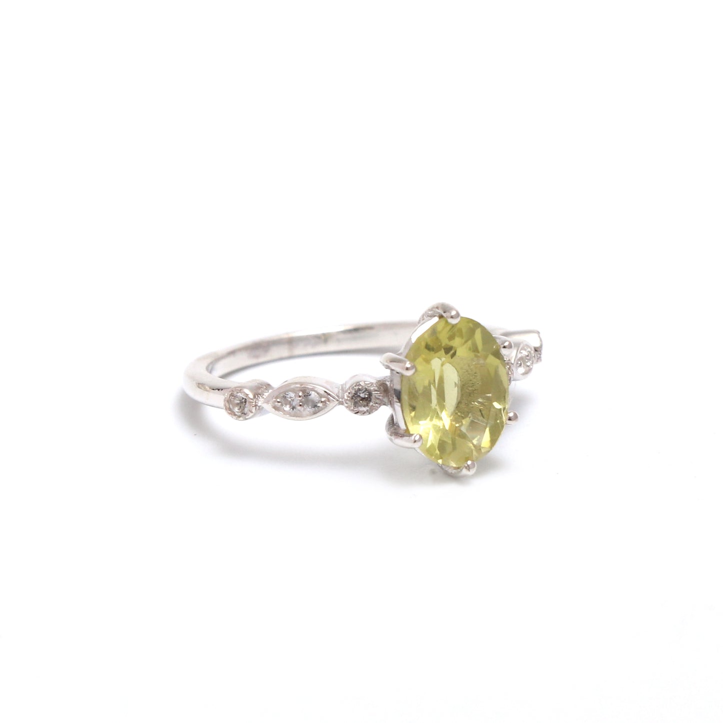 925 Sterling Silver Natural Lemon Quartz Gemstone Ring-730 PILWALS