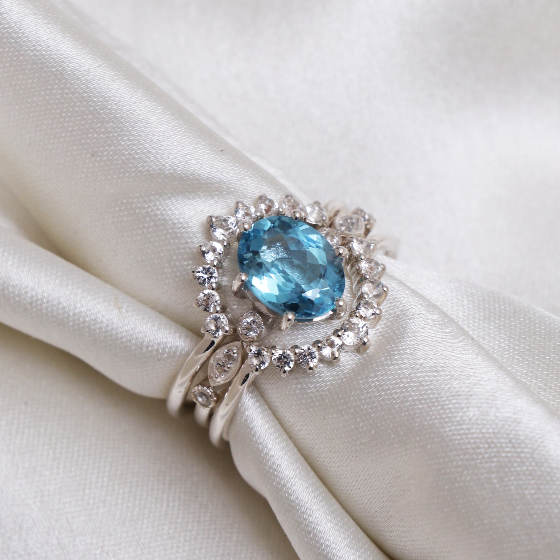 London Blue Topaz Ring for women, Blue Topaz Dainty Ring-730 PILWALS