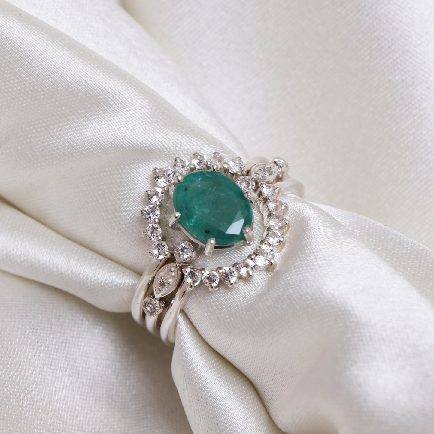 Emerald Ring For Women Engagement-Genuine Emerald Ring-730 PILWALS