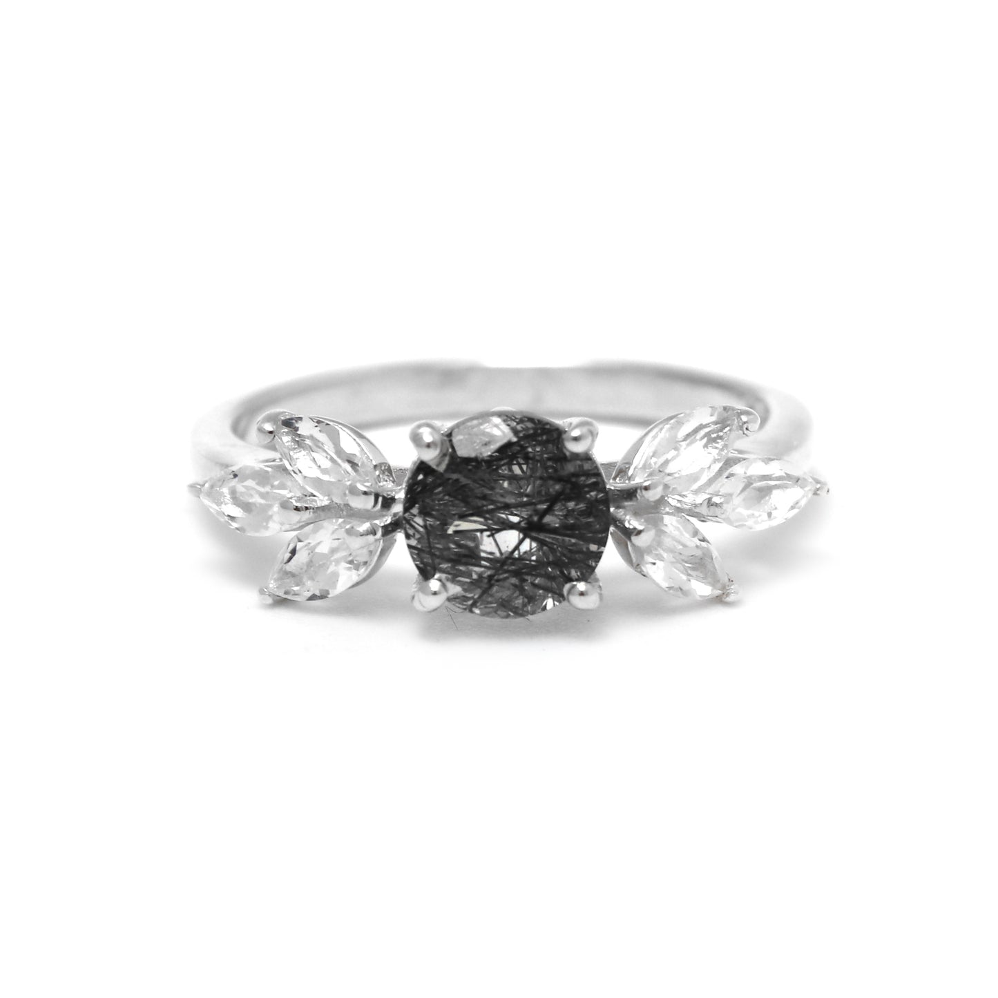 Beautiful Natural Black Rutile Engagement Ring-632 PILWALS