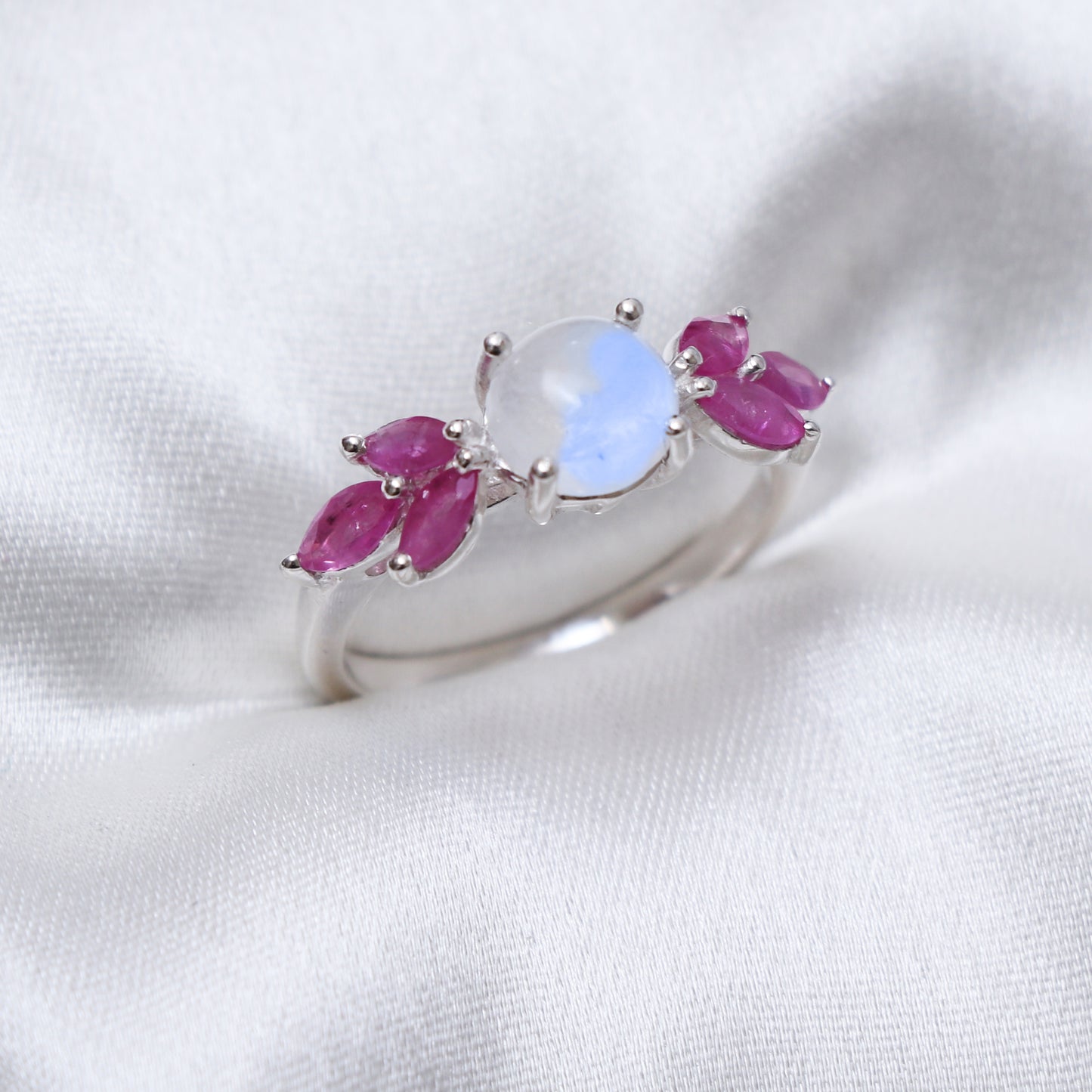 Blue Rainbow Moonstone, Beautiful Engagement Ring-632 PILWALS