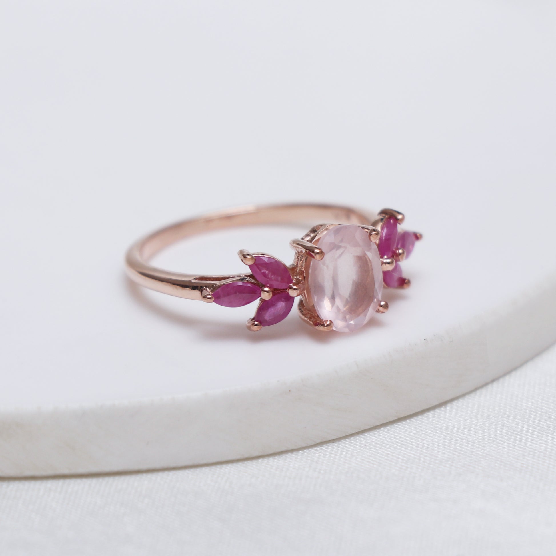 Gorgeous Rose Quartz Wedding Ring, Birthstone Ring-664 PILWALS