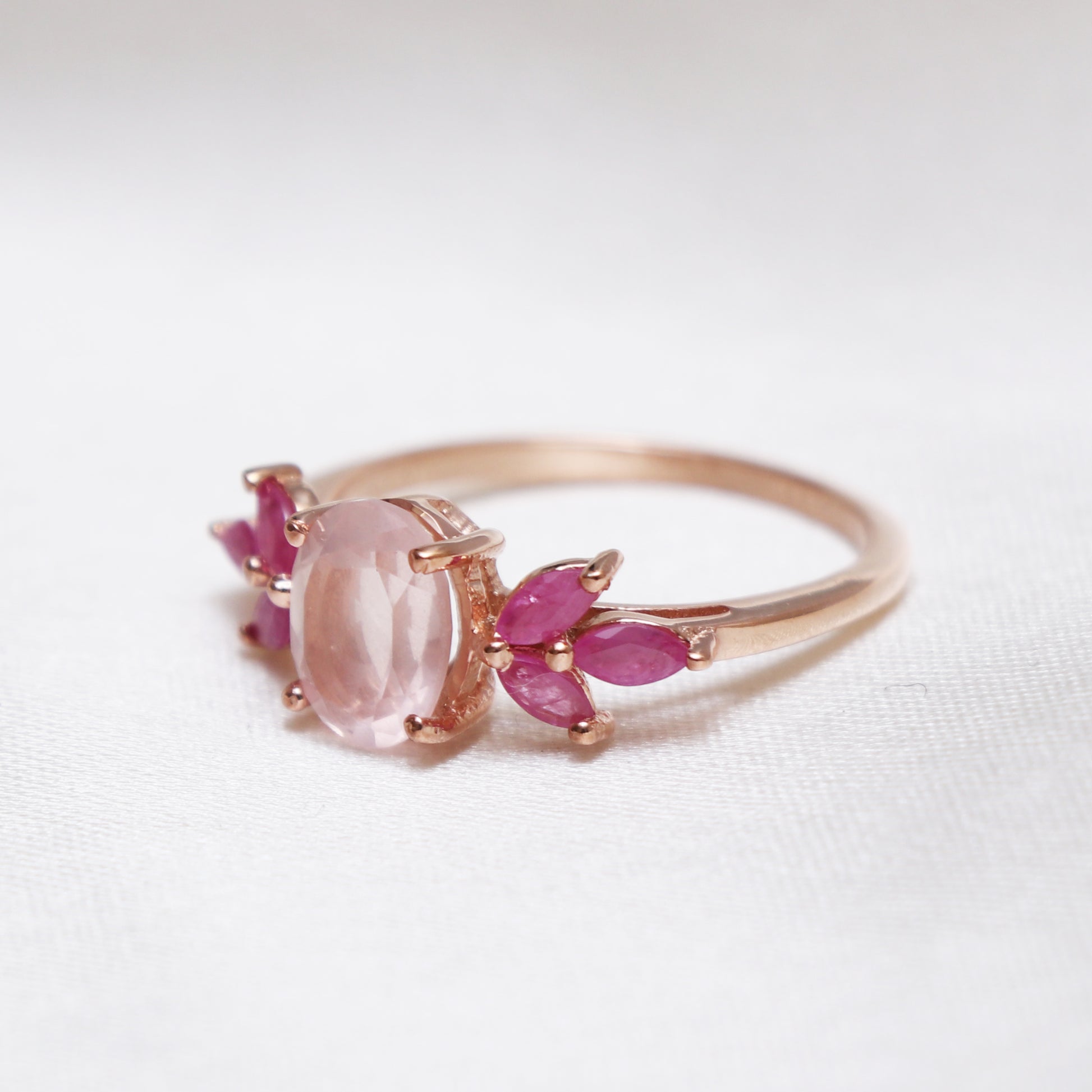 Gorgeous Rose Quartz Wedding Ring, Birthstone Ring-664 PILWALS