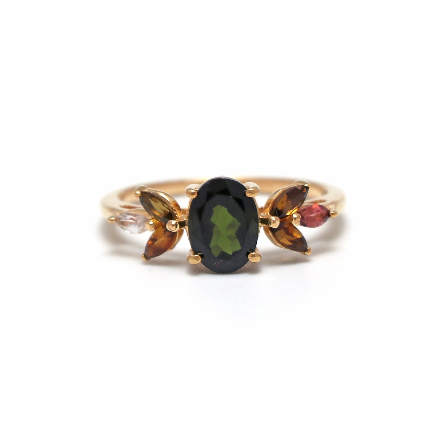 Green Tourmaline Engagement Ring, 925 Sterling Silver-664 PILWALS