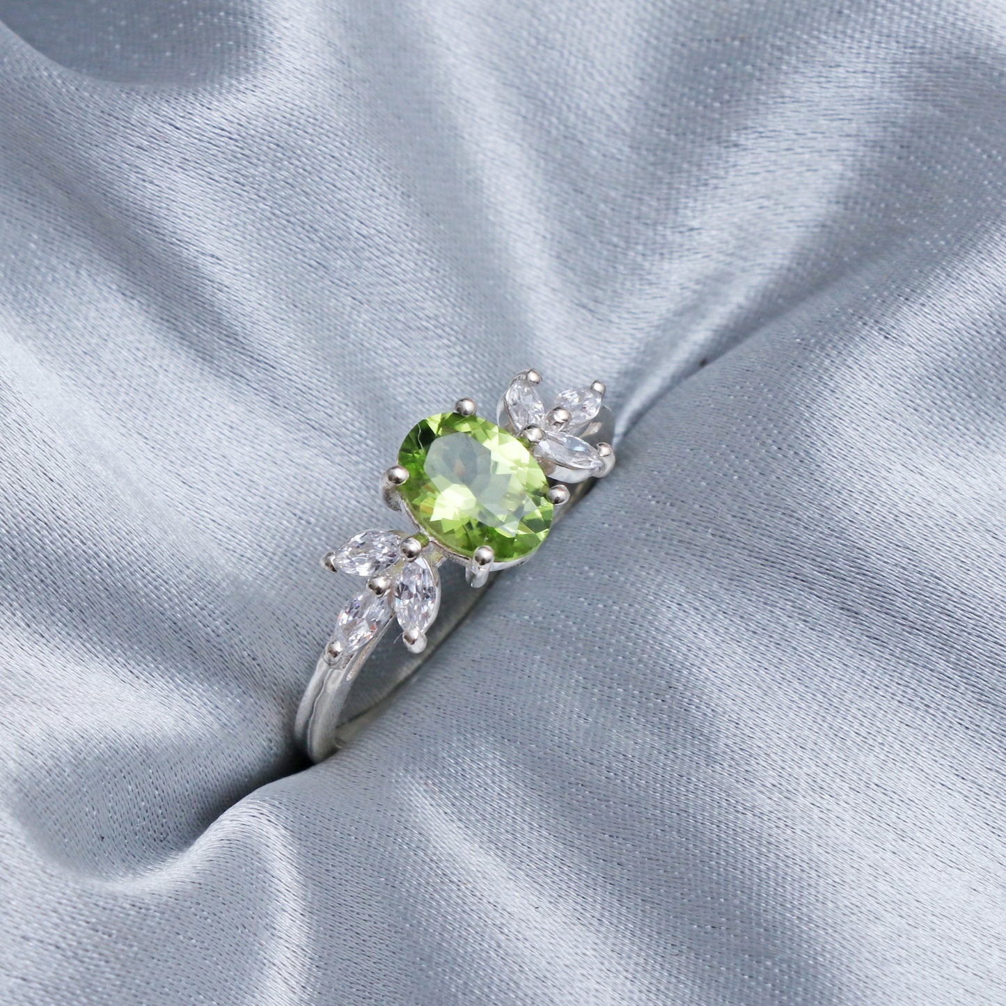 Beautiful Peridot Ring, August Birthstone Ring jewelry-664 PILWALS