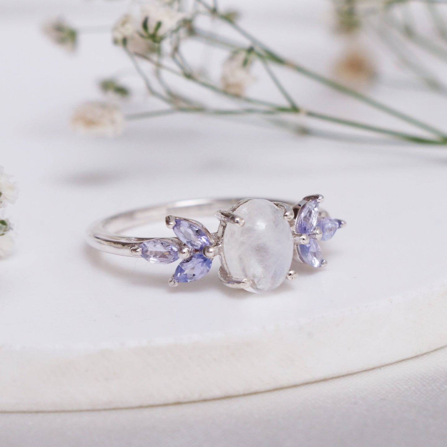 Unique Blue Fire Moonstone Engagement Ring-664 PILWALS