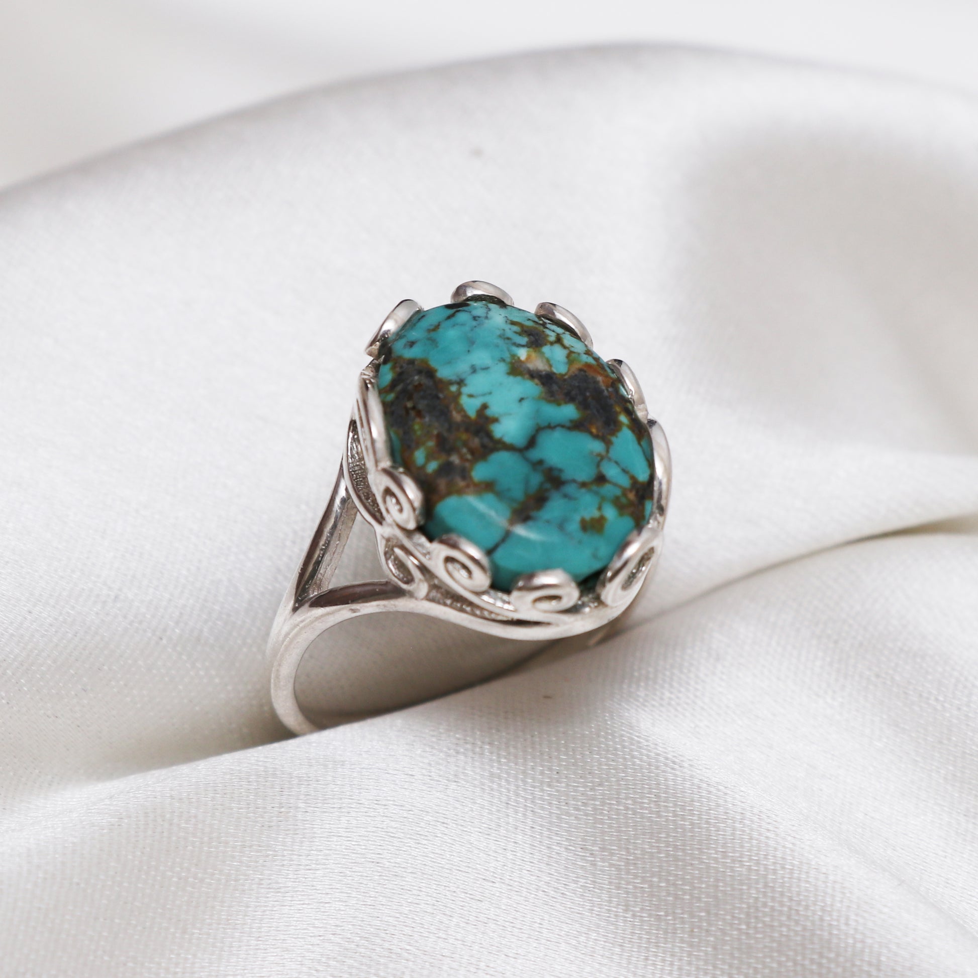 Natural Blue Copper Turquoises Ring-Boho Style Vintage Ring-736 PILWALS